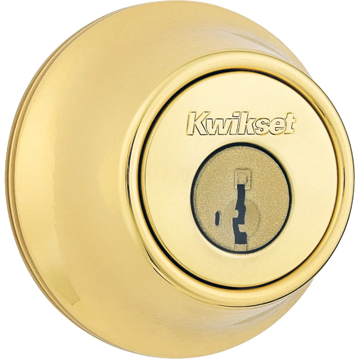 Sustainable Kwikset Polished Brass Single Cylinder Deadbolt with SmartKey Security Verified