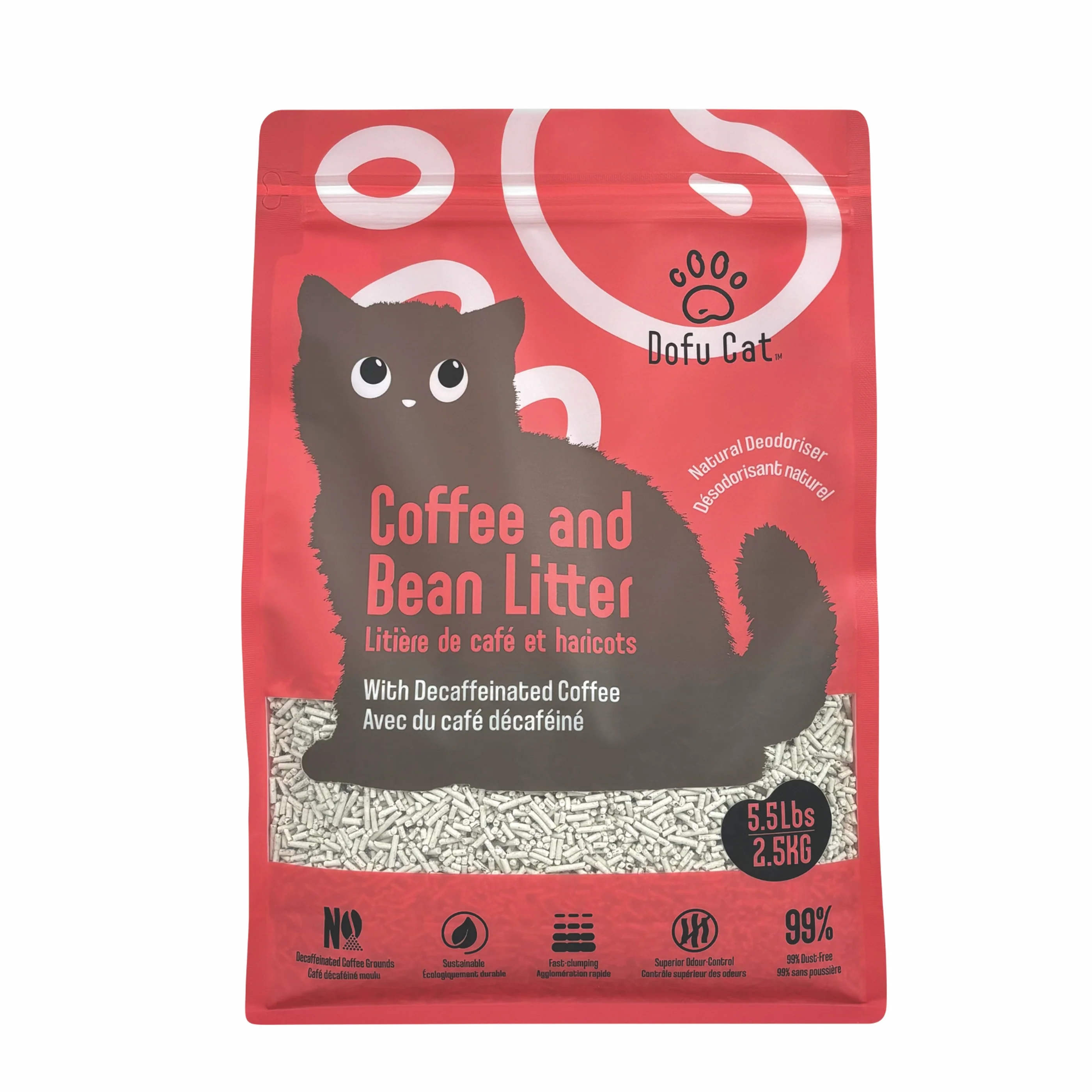 Enhanced Dofu Cat Upcycled Coffee and Bean Cat Litter Reliable