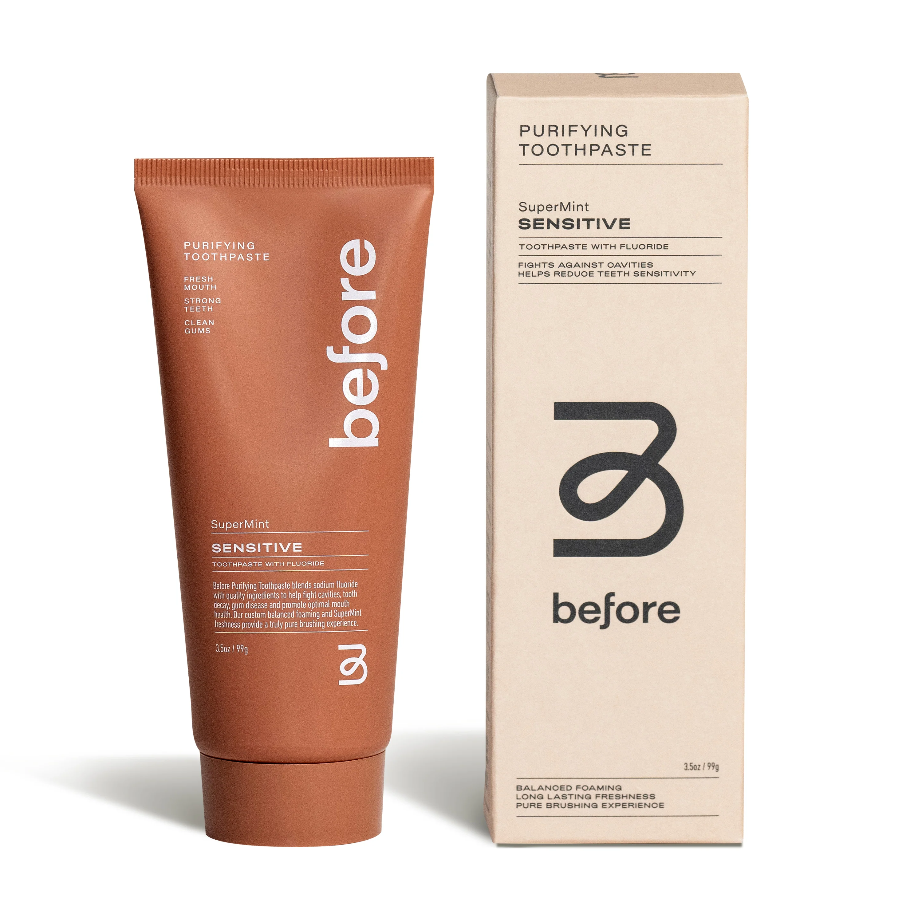 High-Grade before Sensitive Purifying Toothpaste w Fluoride Anti-Cavity Powerful