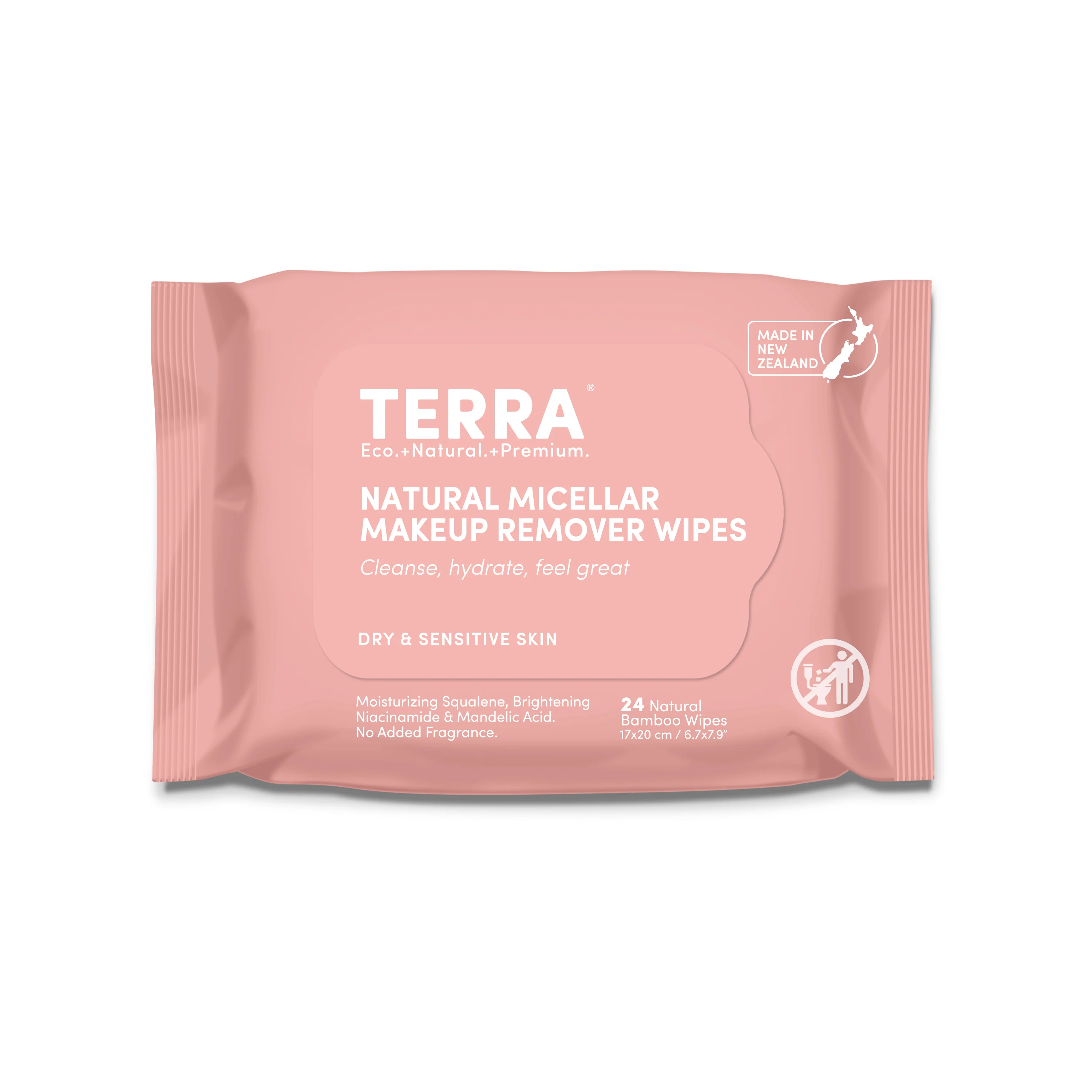 Long-Lasting Terra Hydrating and Cleansing Micellar Makeup Remover Wipes – Sensitive Skin High-Performance