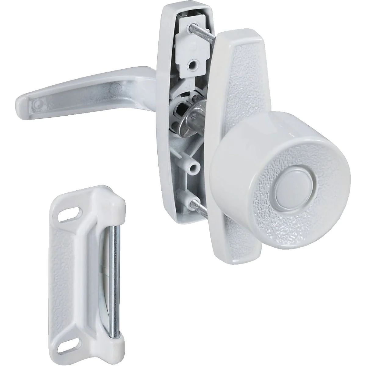 Quality National White Knob Latch Clean