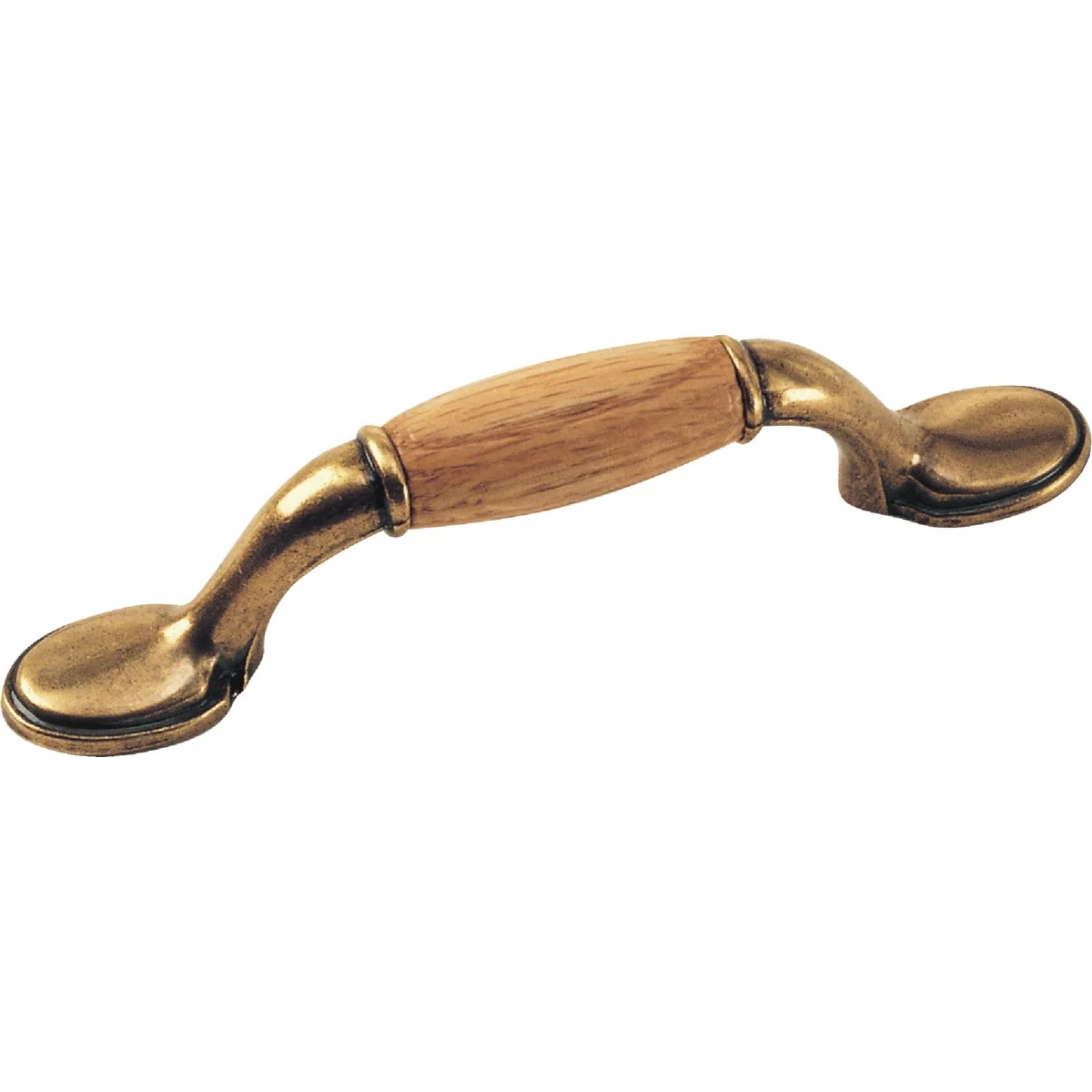 Classic Laurey 3 In. Center-To-Center Oak Brass First Family with Accent Cabinet Pull Exceptional