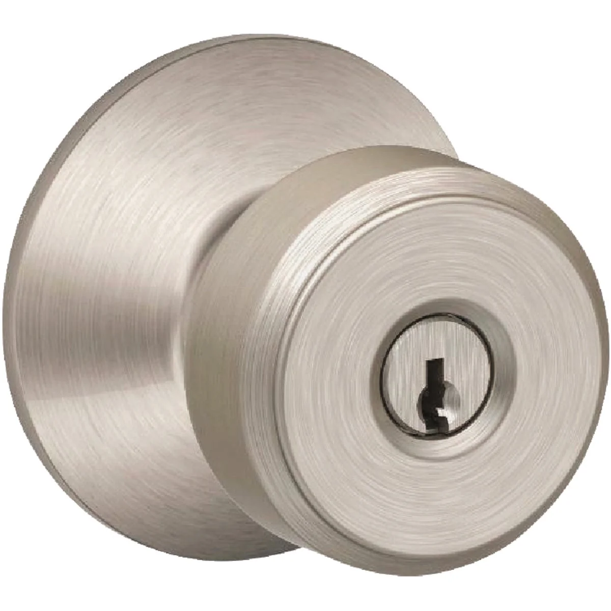 Pure Schlage Bowery Knob Satin Nickel Keyed Entry Lock High-Grade