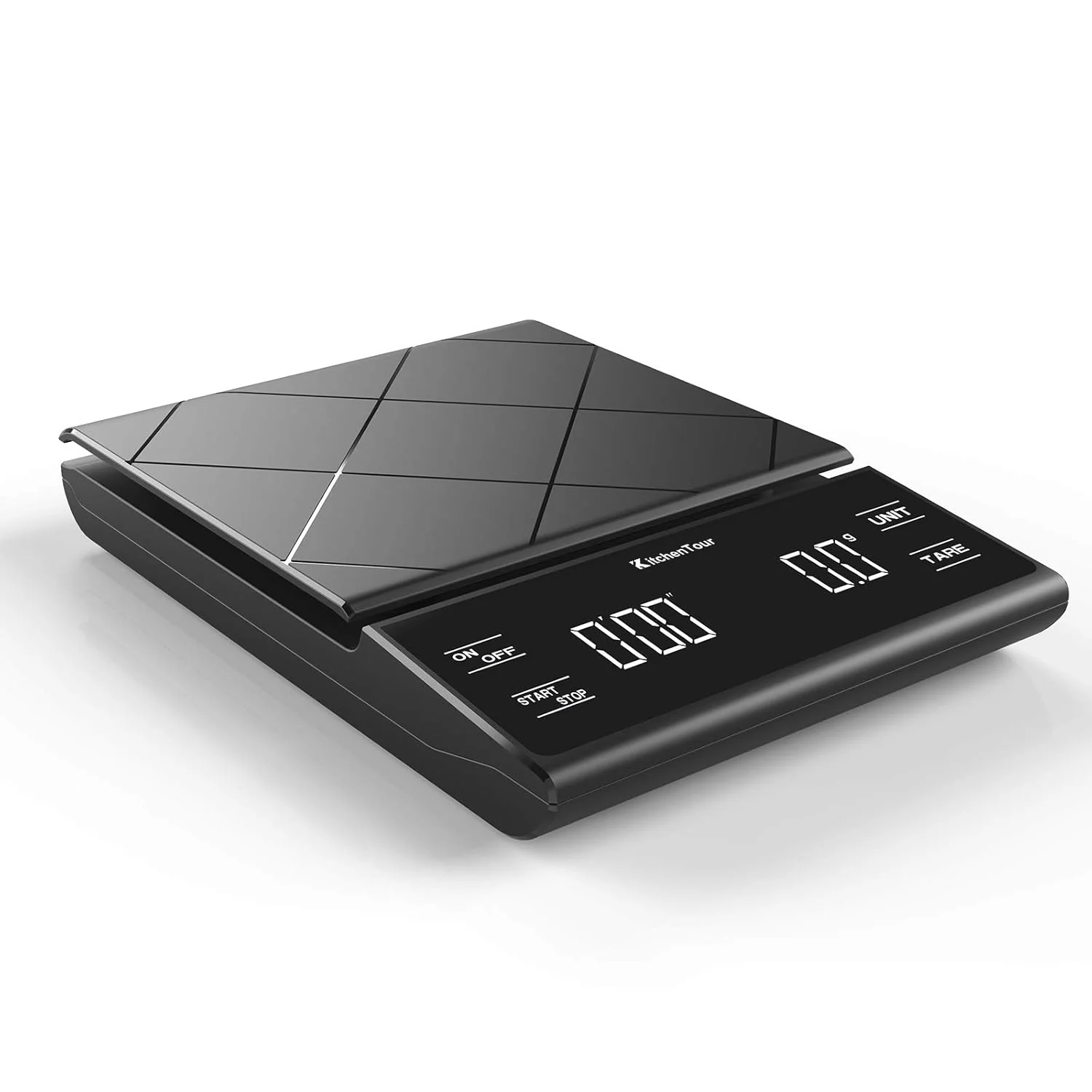Trendy KitchenTour Coffee Scale with Timer – Digital Multifunction Weighing Scale with 3kg 0.1g High Precision – Pour Over Drip Luxury