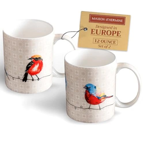 Classic Coffee Mug with Handles Tea Cups 2 Count Casual