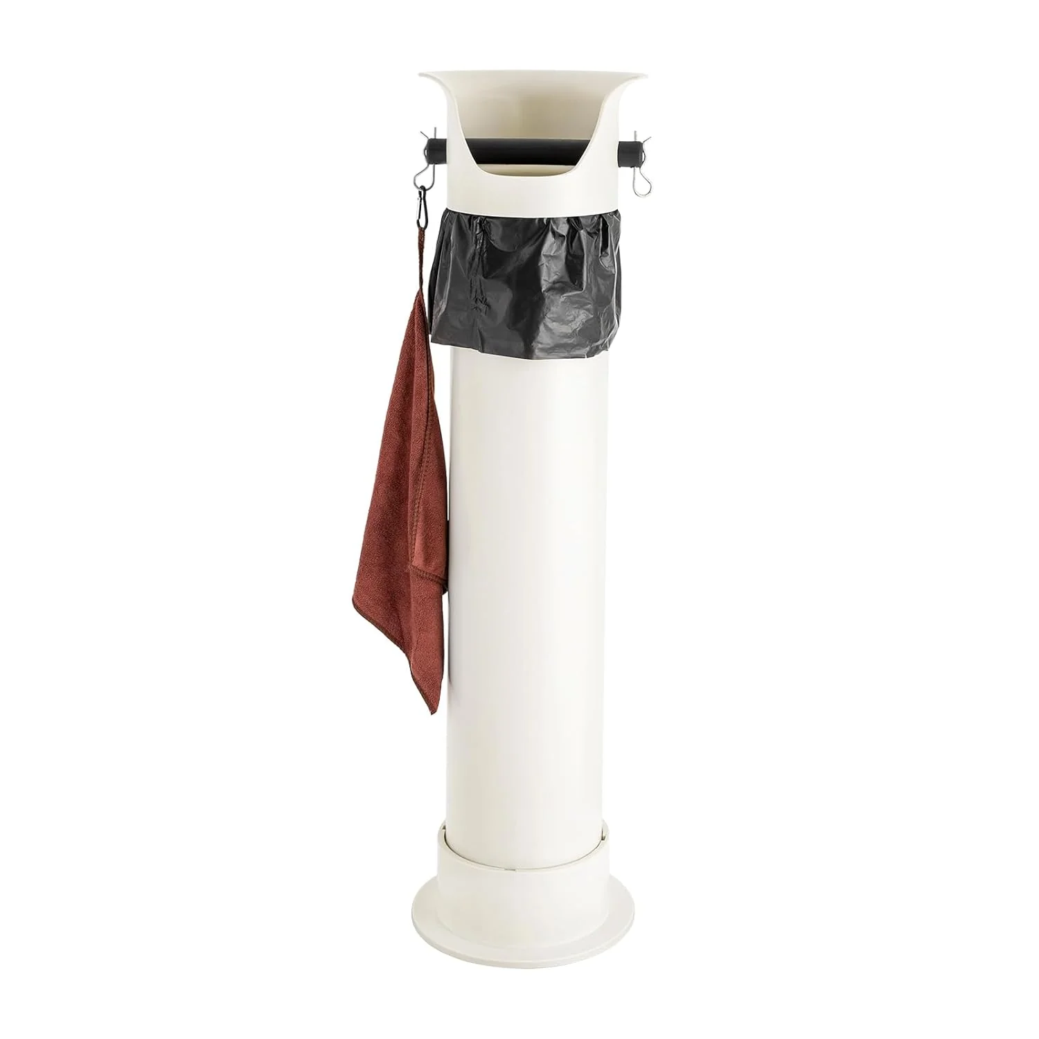 Casual Espresso Coffee Knock Box Commercial Knock Box for Espresso Coffee Grounds Floor Standing Coffee Knock Box with 30pcs Garbage Bags and Towel White Certified