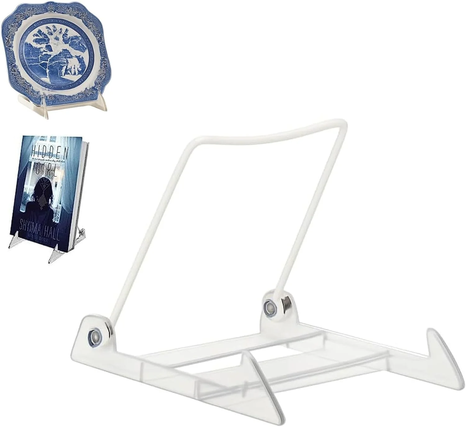 Elegant KINGDOM SOLUTIONS – 4.75 Clear Acrylic Display Stand Made in USA – 12 Pack Holds Plates Pictures Photos Books Frames Posters amp Art – Sturdy Adjustable Great for Home Office or Retail Use Premium Material