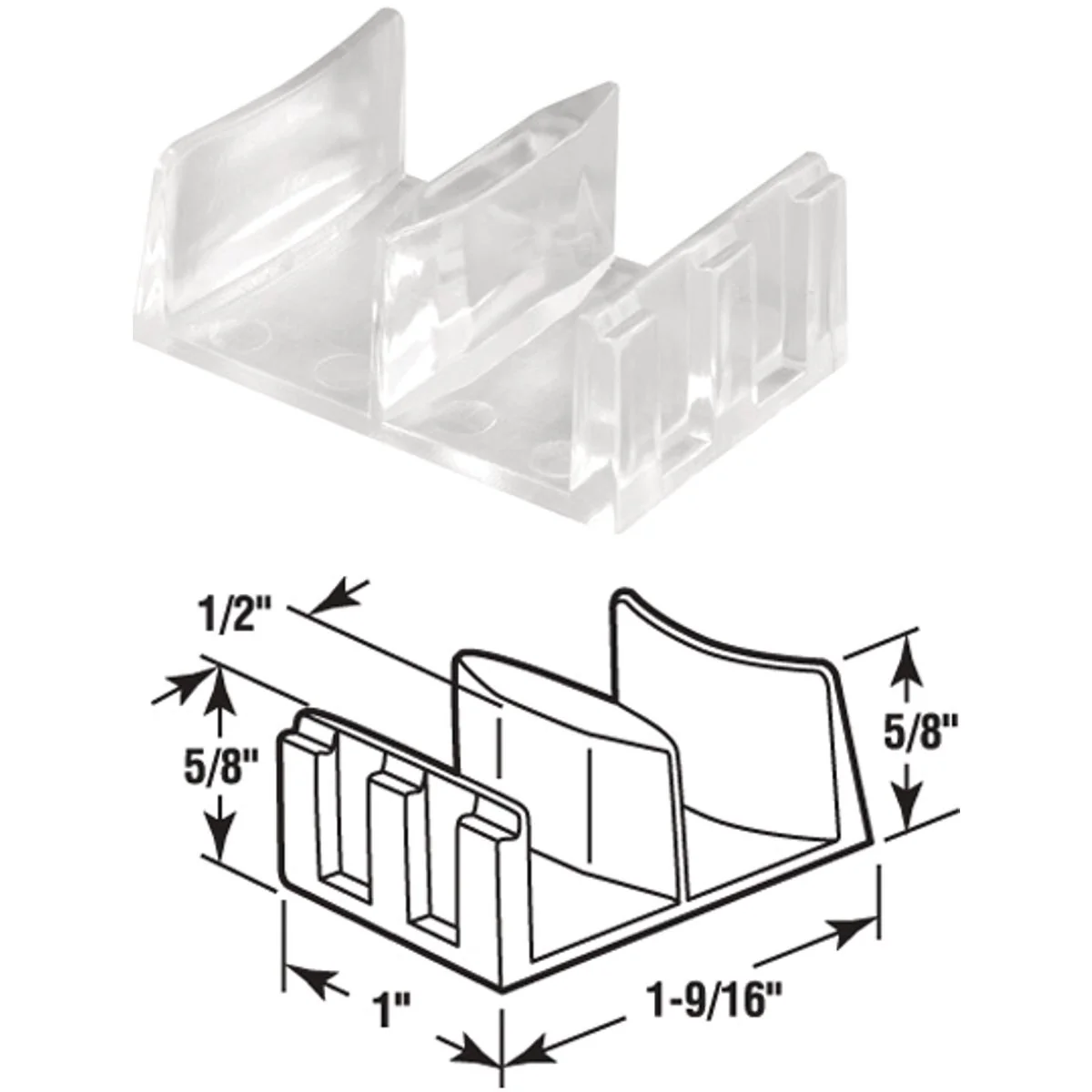 Minimalist Prime-Line Nylon Shower Door Bottom Guide 2-Count Green