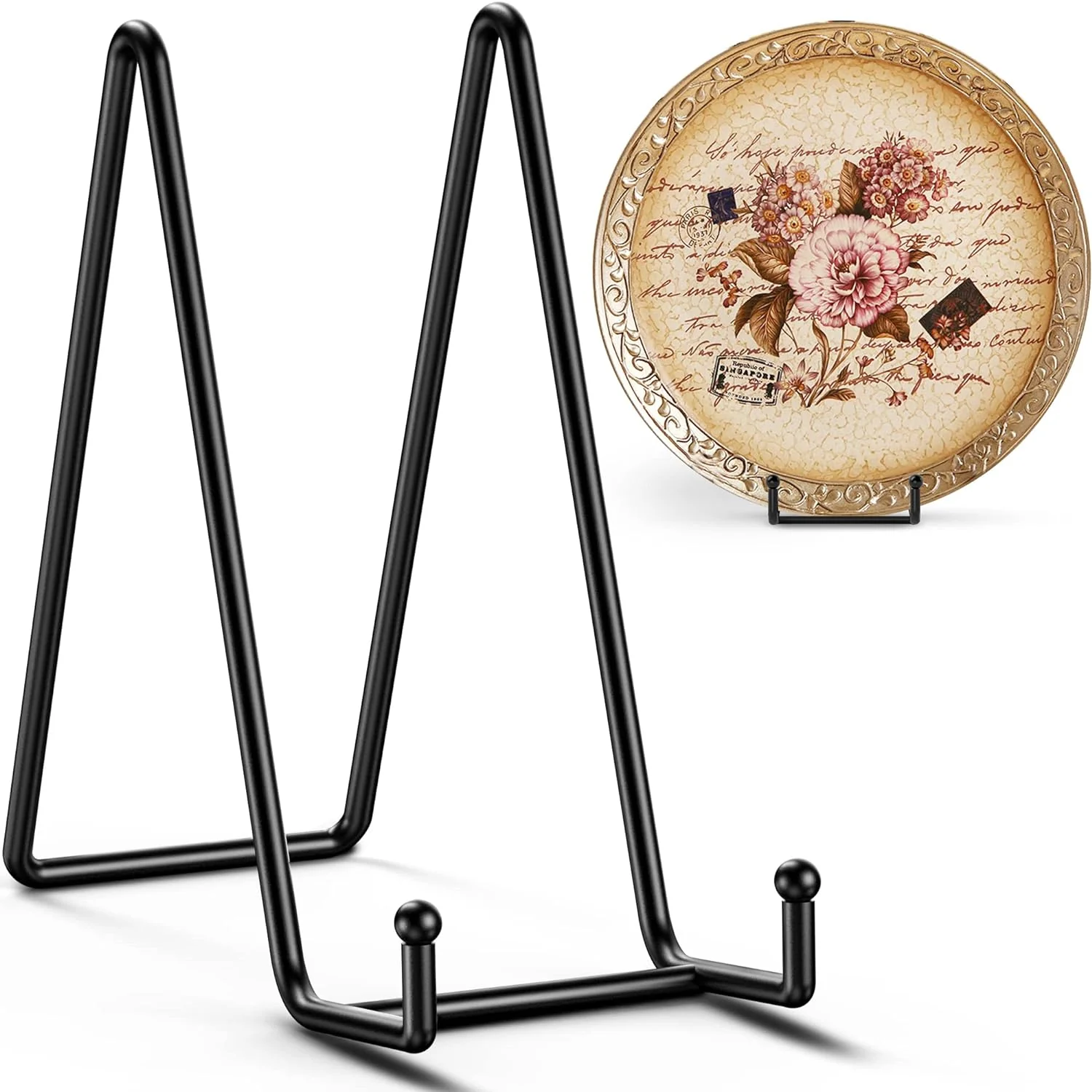 Proven TR-LIFE 10 Inch Large Plate Stands for Display – Metal Plate Holder Display Stand Picture Frame Holder Stand Small Easels for Decorative Platter Book Plaques Photo Tabletop Art 2 Pack Unique