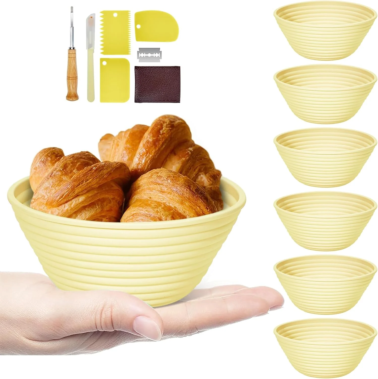 Effective Silicone Banneton Baskets Set of 5 Sustainable