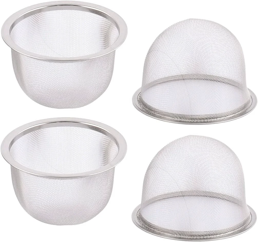 Premium uxcell 4pcs Stainless Steel Mesh Tea Leaves Stainer Teapot Screen 3.1 Inch for Straining Teas and Cocktails or Sifting Flour Sugar Spices and Herbs Flexible