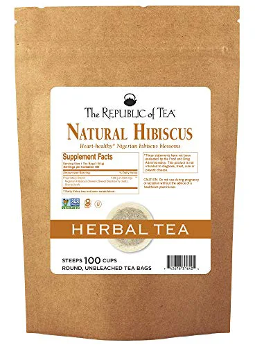 Easy-to-Use Natural Hibiscus Super Refill Herbal Tea 100 Count Verified