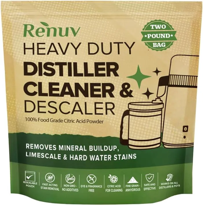 Easy-to-Use Renuv® Citric Acid for Cleaning amp Descaling Water Distillers 2LB Bulk Powder Descaler For Distillers Kettles Pots Boilers Dispensers Removes Limescale Mineral Buildup Hardwater Stains High-End