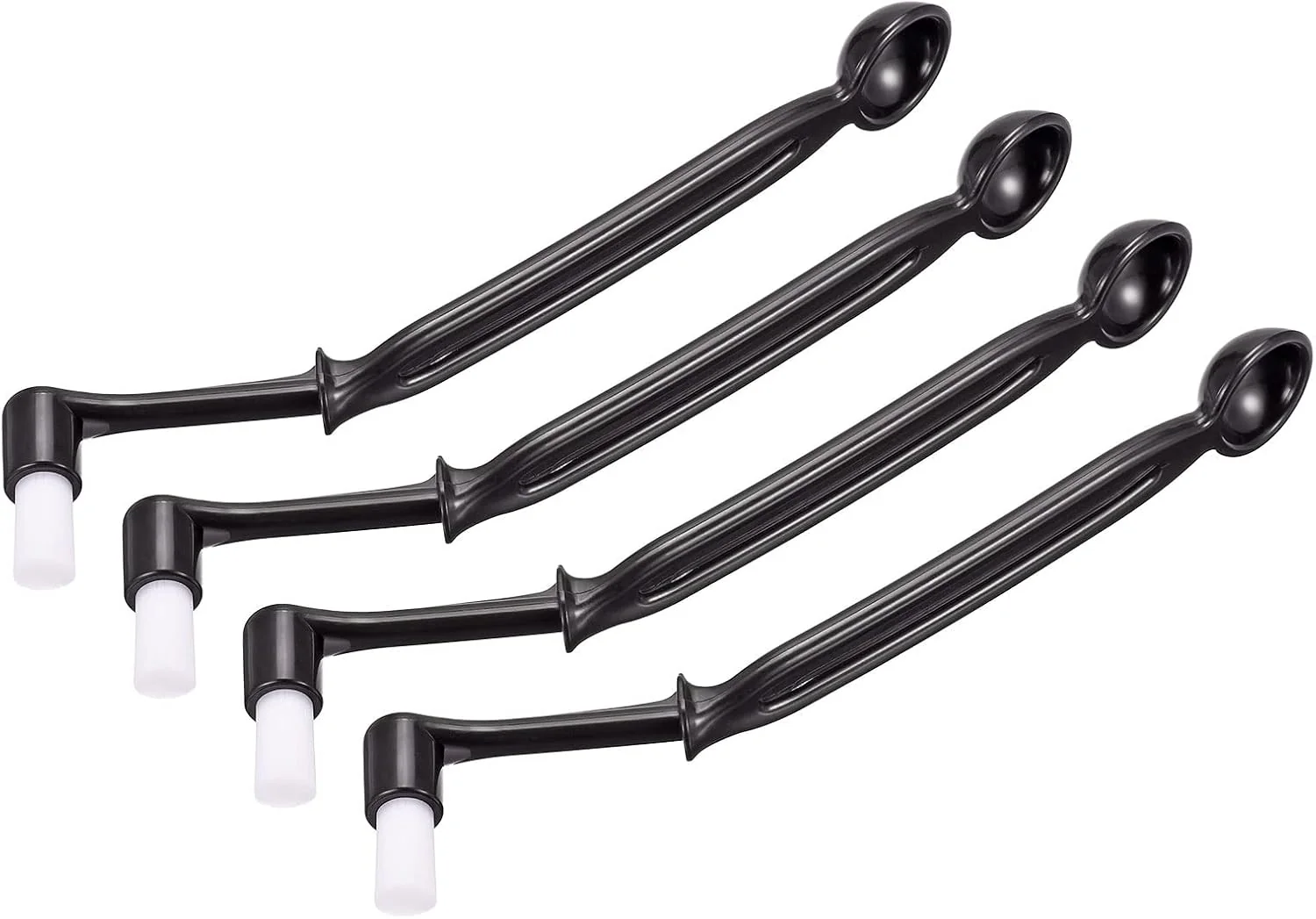 Green Meccanixity Coffee Machine Brush with Spoon 8.23 Length Nylon Elbow Black for Cleaning Espresso Machines Grinders Pack of 4 Contemporary