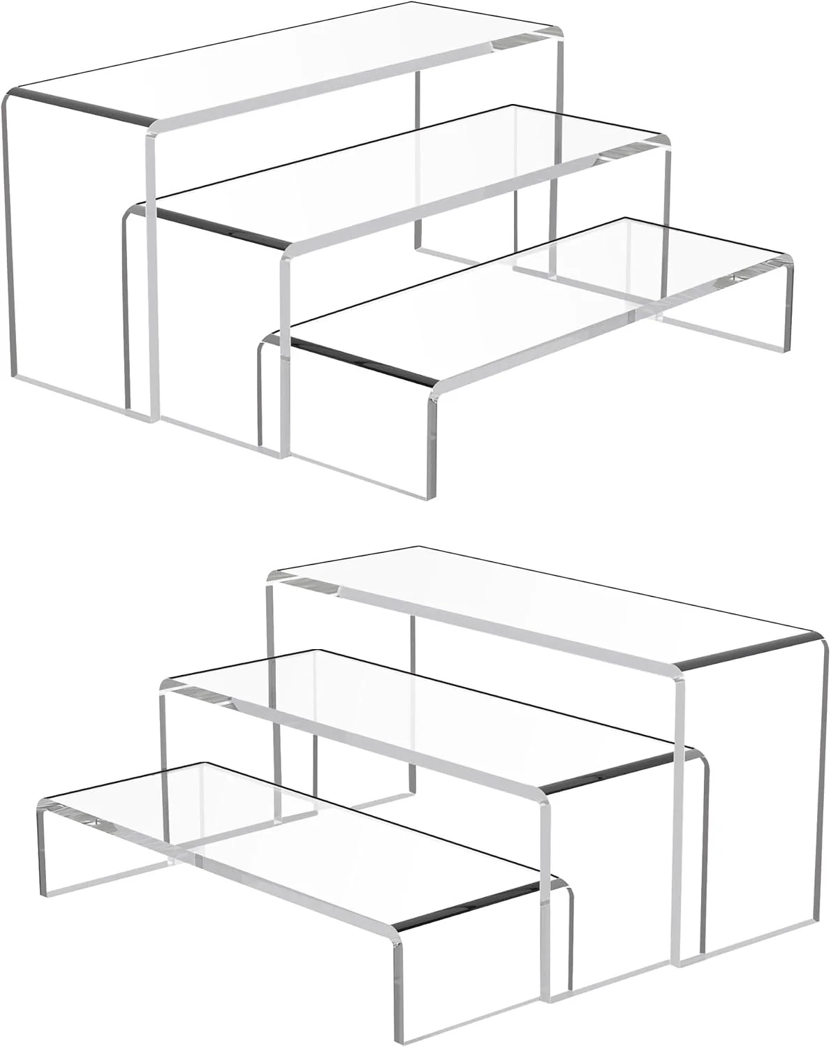 Genuine Goabroa Display Risers 8” Display Shelves Riser for Decor 6 Pcs Optimized