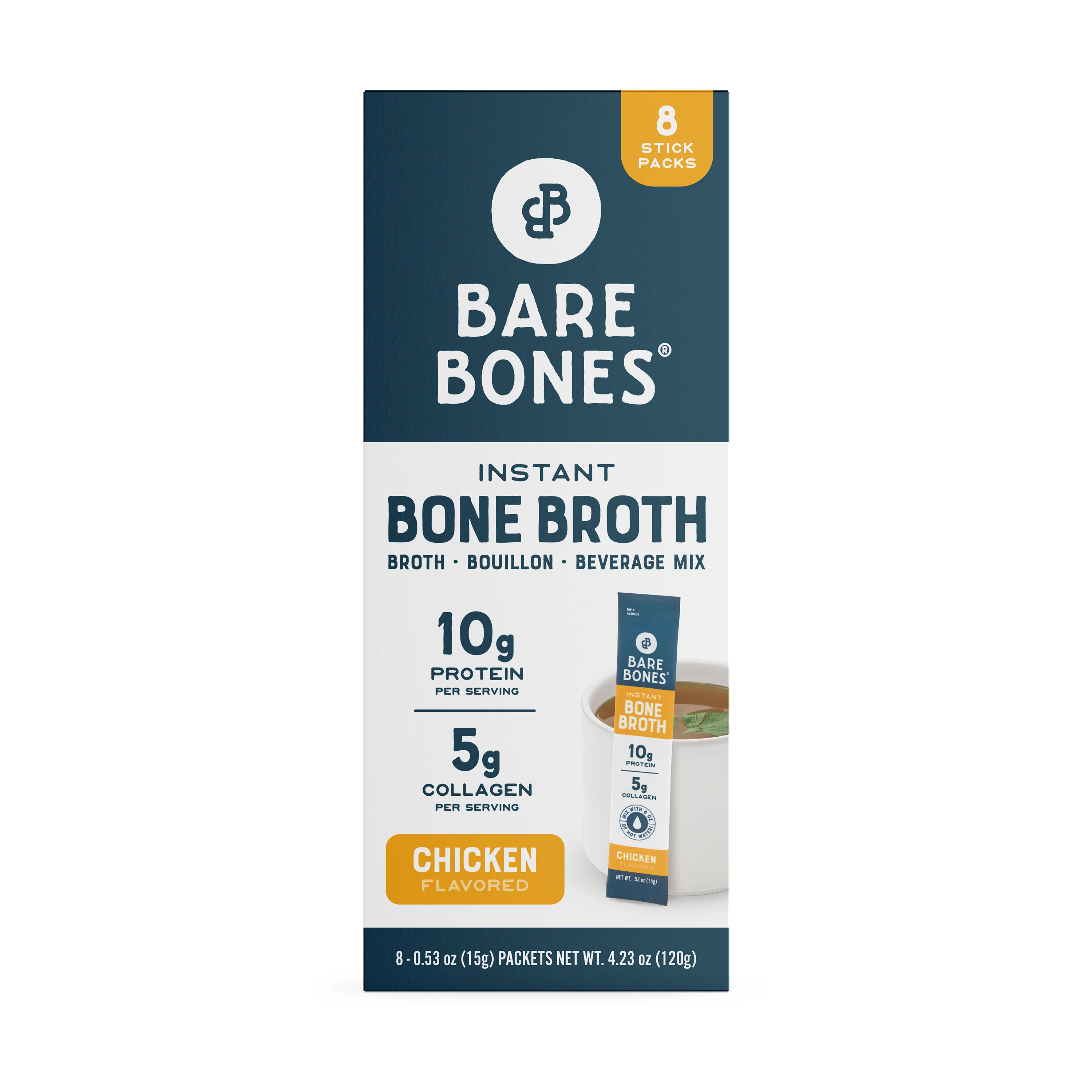 Modern Bare Bones Chicken Instant Bone Broth Stick Fine Crafted
