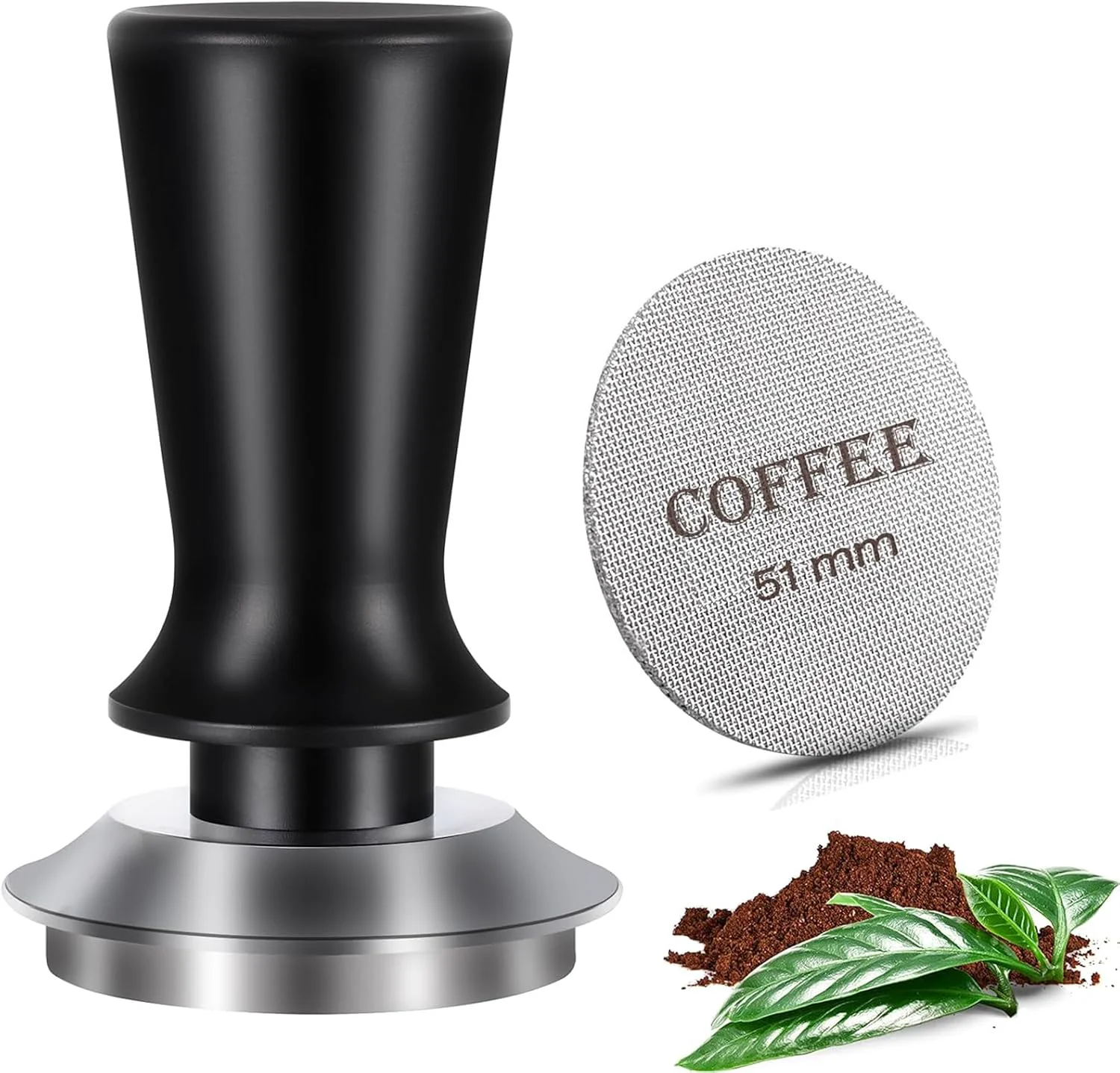 Fine Crafted 51mm Espresso Tamper and Espresso Puck Screen Set Espresso Tamper with Calibrated Spring Excellent