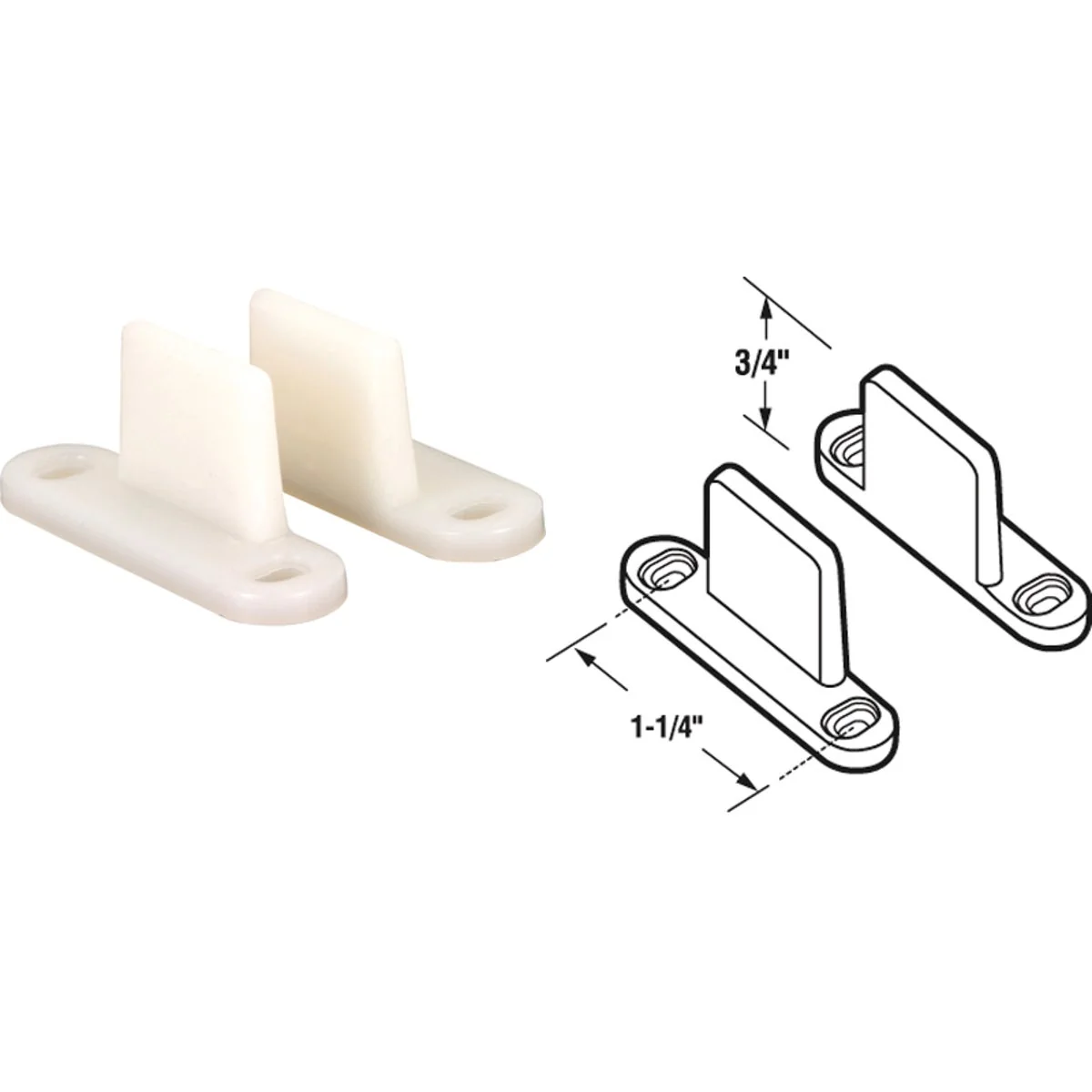 Reusable Prime-Line 1-1 4 x 3 4 White Nylon Pocket Door Floor Guide 2-Count Expertly Made