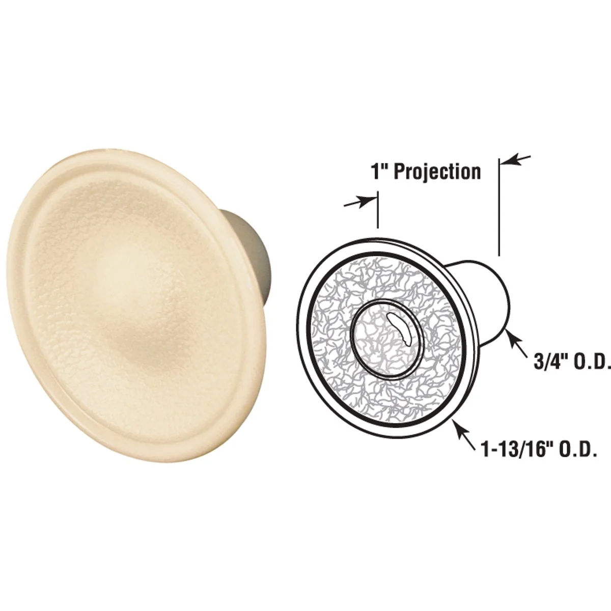 Elite Prime Line Bi-Fold Plastic Door Knob Pull 2 Count Natural