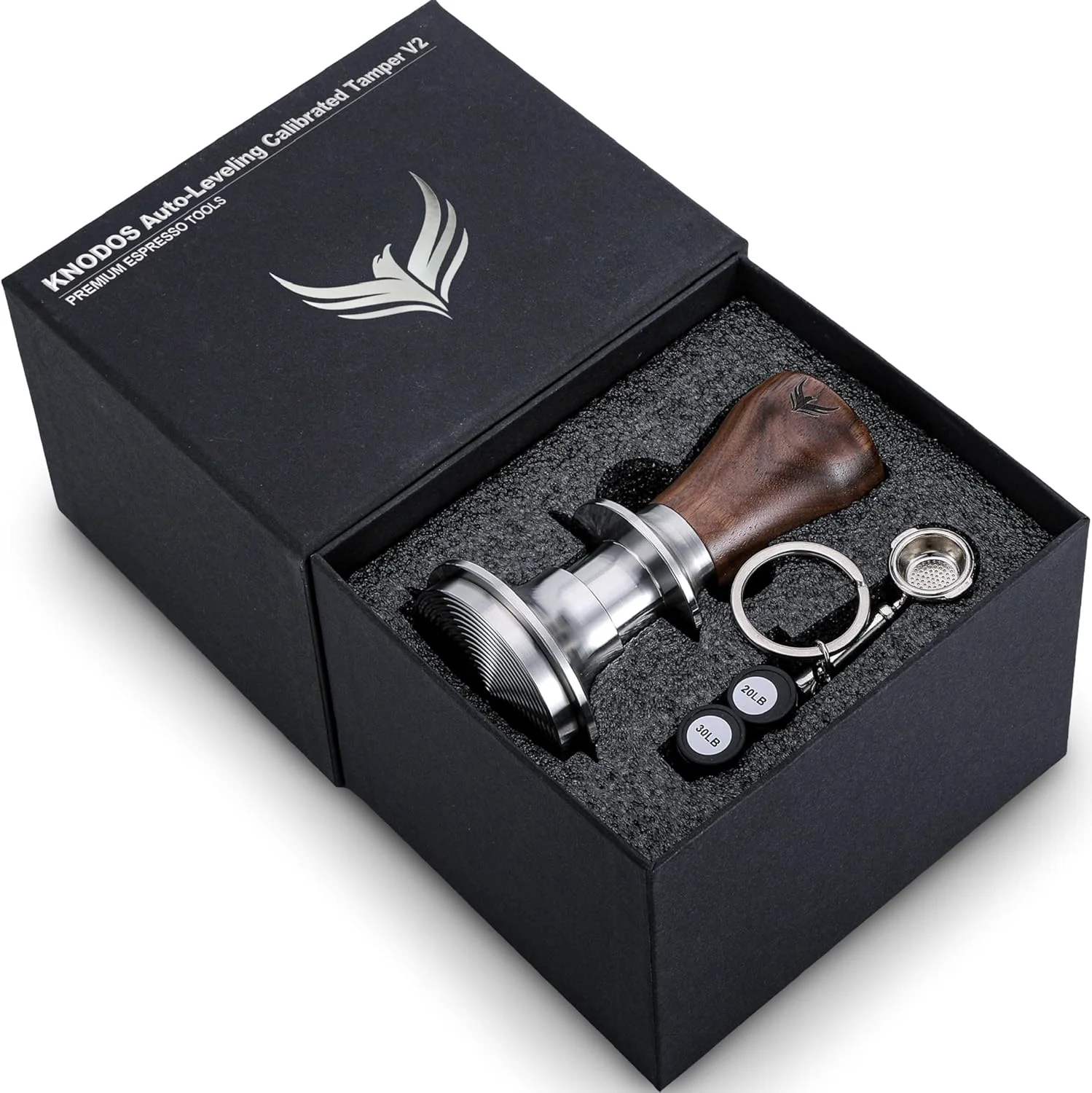 Versatile 58.5mm Tamper Walnut Self-Leveling Spring Loaded Original Design