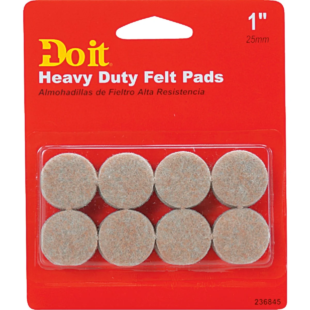 Enhanced Do it 1 In. Beige Self Adhesive Felt Pads 16-Count Organic