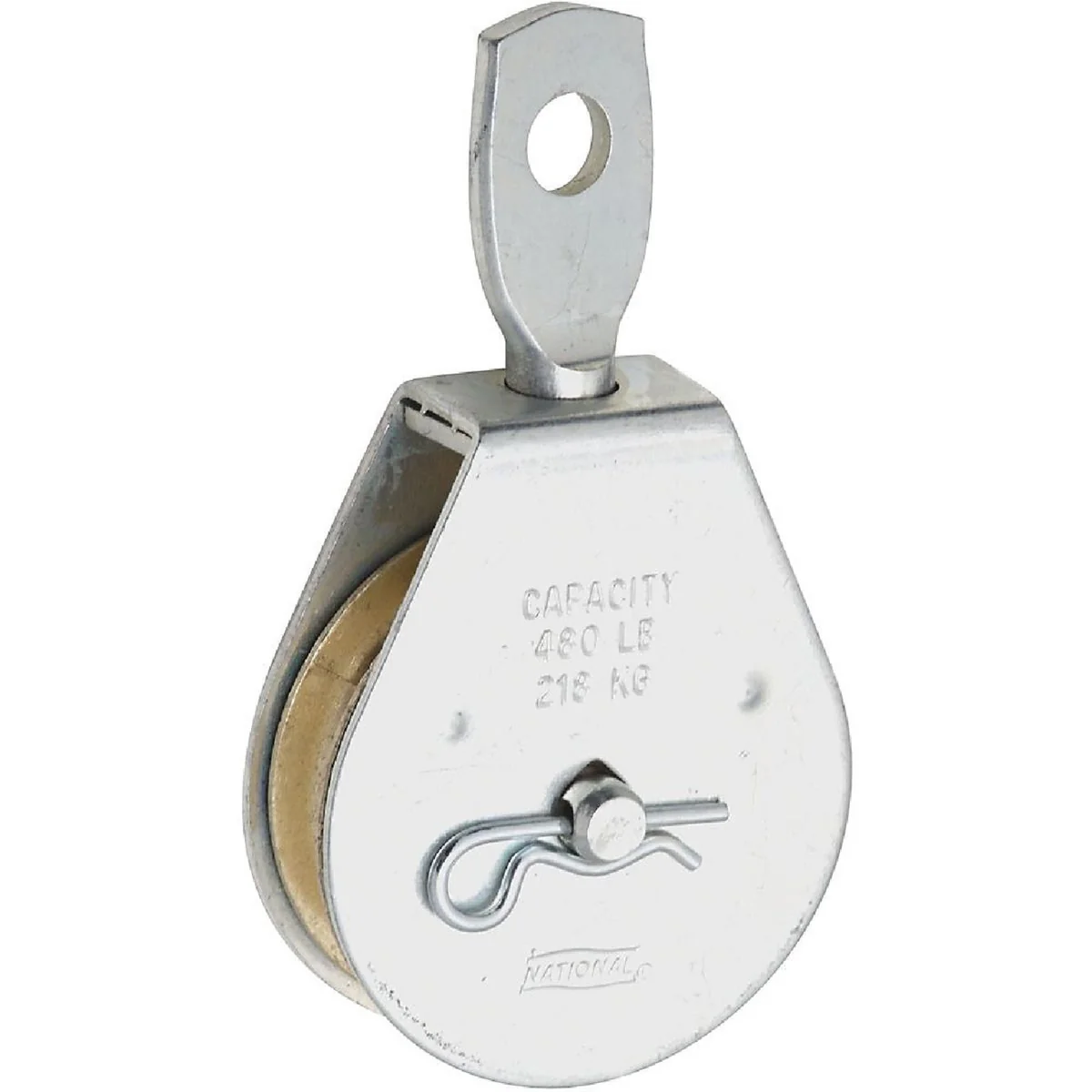 Clean National 3211 2 In. O.D. Single Swivel Eye Steel Rope Pulley Verified