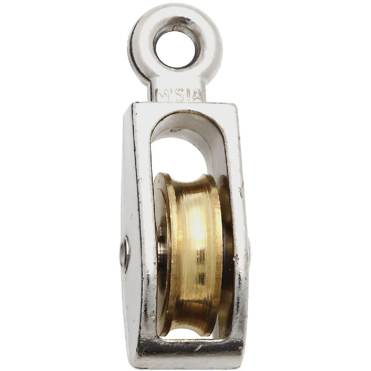 Secure National 3203 1 In. O.D. Single Fixed Eye No-Rust Rope Pulley Natural