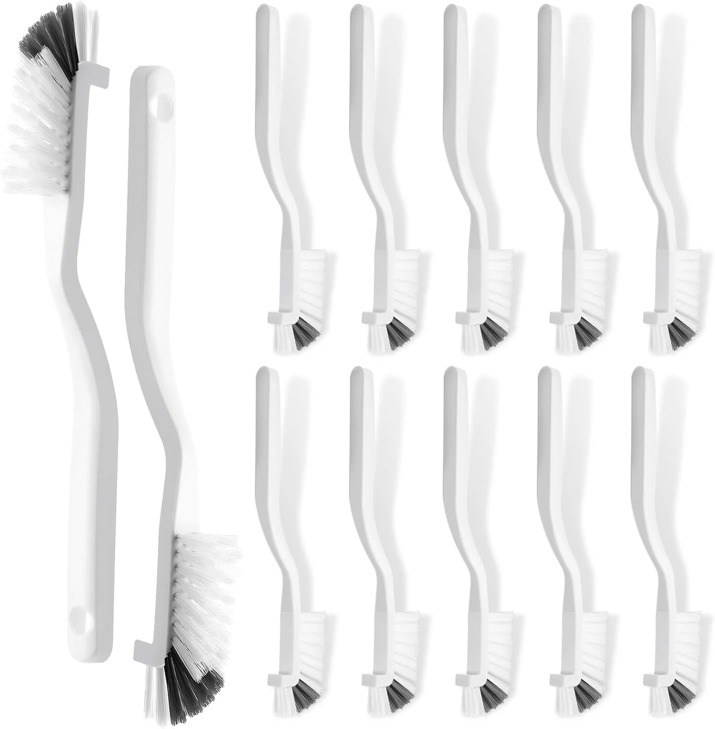 Sophisticated Yinkin 12 Pcs Kitchen Scrub Brush Bulk Sink Bathroom Edge Corner Cleaning Brush Right Angle Mini for Grout Household Dishwasher Tile Lines Window Elite