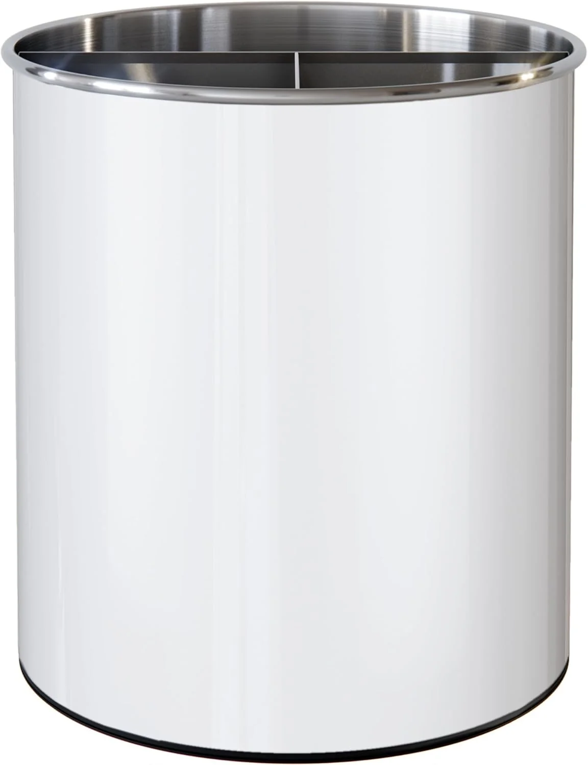 Outstanding Rotating Extra Large Stainless Steel Utensil Holder Caddy with Sturdy No-Tip Weighted Base Removable Divider and Gripped Insert Bottom Refined