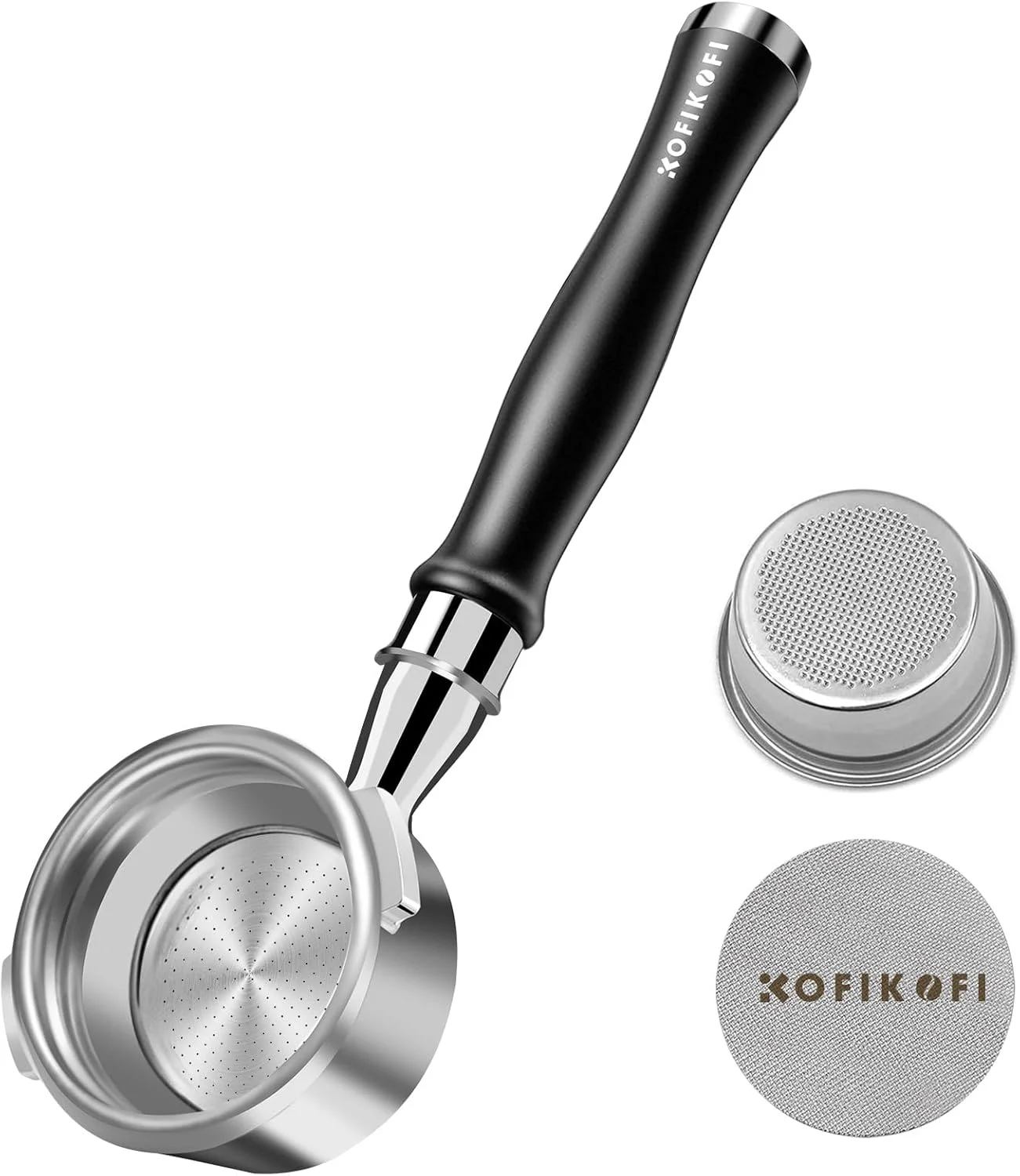 Relaxed 58mm Bottomless Portafilter For Gaggia 2 Ears Flat Naked Portafilter Fits Gaggia Espresso Coffee Machines with Anodized Aluminum Handle Dependable