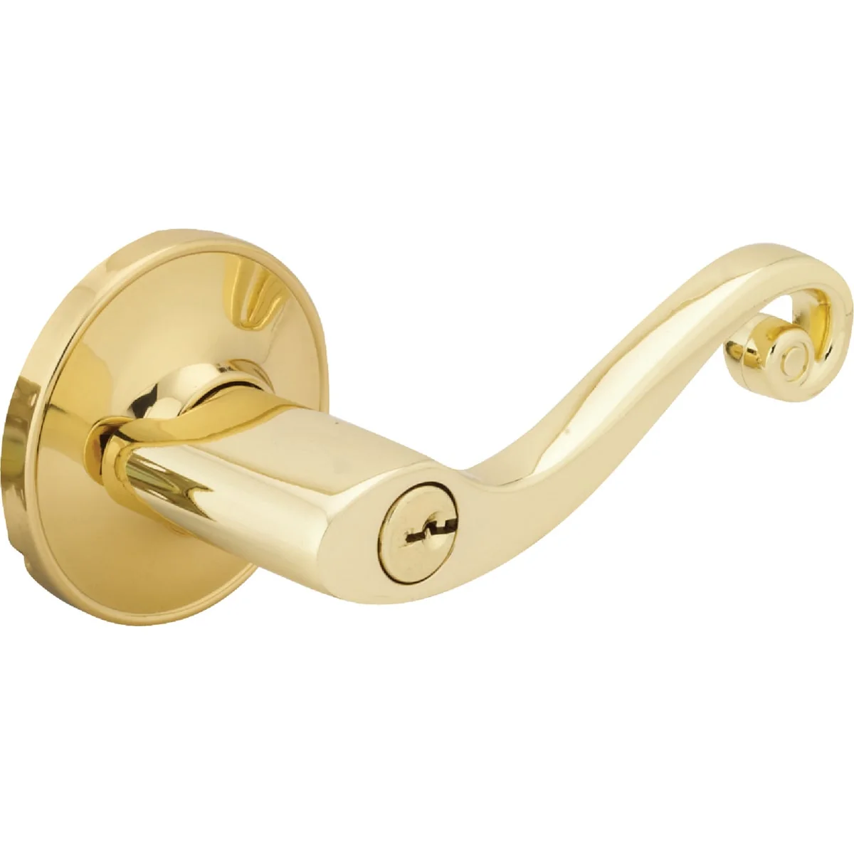 Trusted Steel Pro Polished Brass Scroll Entry Door Lever Unique
