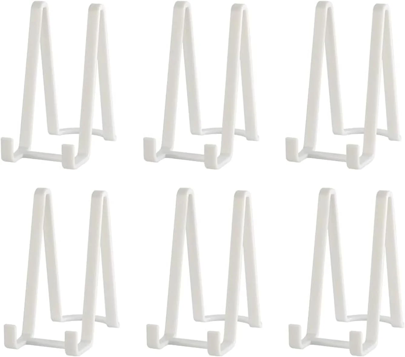 Top-Quality Artliving Plate Stands for Display – Plastic Easel Stand Plate Holder Display Stand Picture Frame Stand for Pictures Photo Decorative Plate Dish Tabletop Art – 6 inch-White Enhanced
