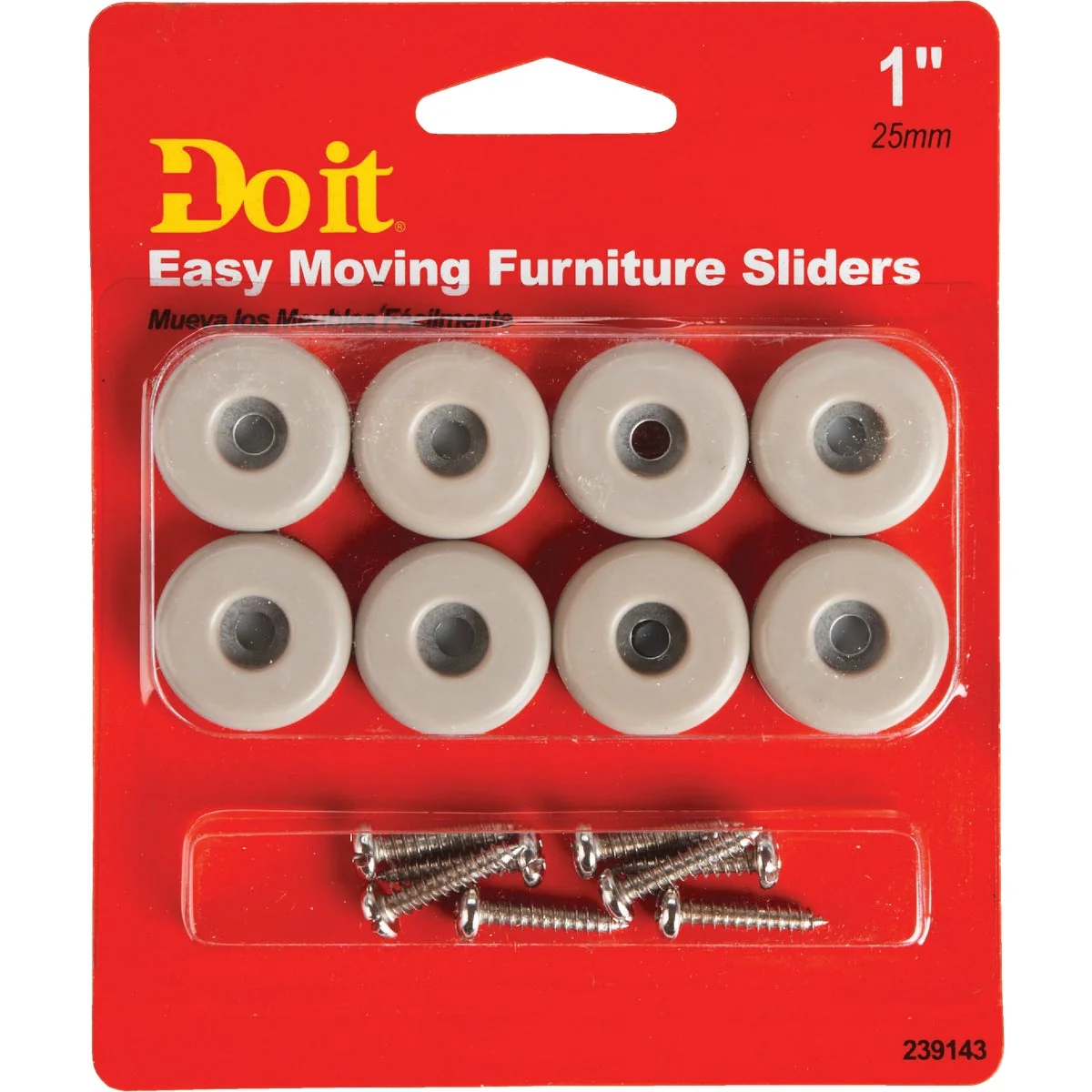 Casual Do it 1 In. Round Adhesive and Screw on Furniture Glide 8-Pack Official