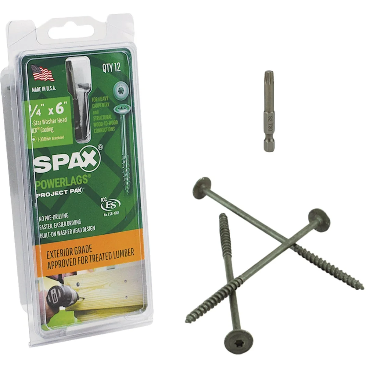 Smart Spax PowerLags 1 4 In. x 6 In. Washer Head Exterior Structure Screw 12 Ct. Crafted