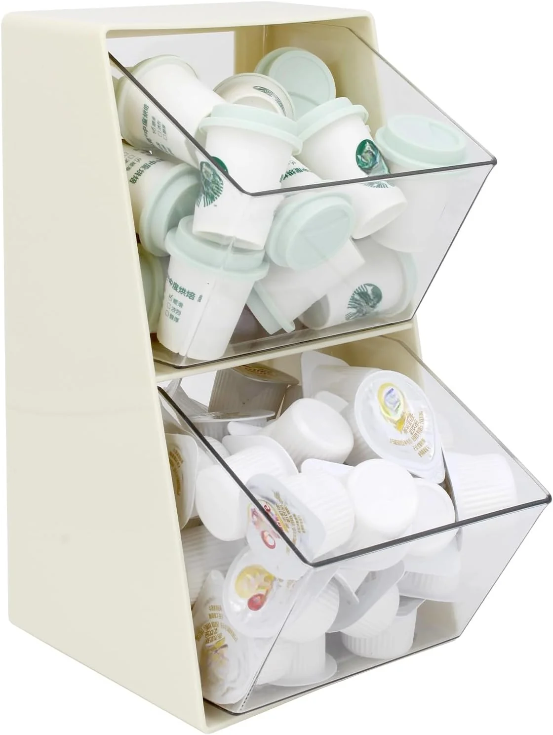 Trusted Bokelai Coffee Pod Holder with 2 Large Capacity Basket K Cup Storage Container Coffee Bar Accessories for Creamer Suger Plastic Desk Box Tea Bag High-Grade