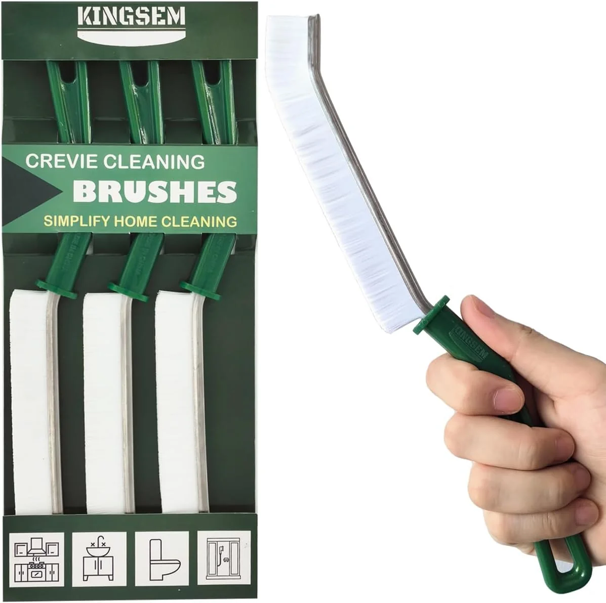 Genuine New Crevice Cleaning Brush Hard-Bristled Washing Brush Corner Edge Cleaning Brush Multifunctional Gap Brushes for Kitchen countertop Surfaces Windows Groove Tiles amp Faucets – 3PCS Fast