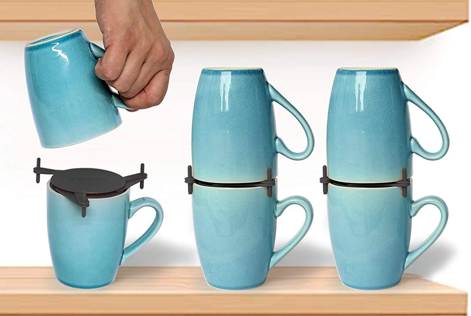 Original Elypro Coffee Mug Organizers and Storage Kitchen Cabinet Shelf Organizer – Cupboard and Pantry Organization Sustainable