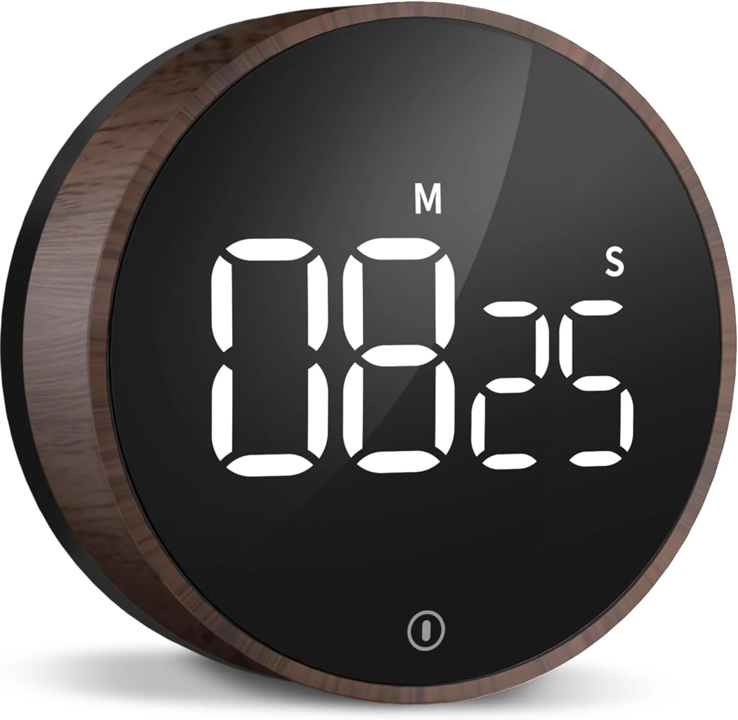 Original Digital Magnetic Kitchen Timer amp Stopwatch with LED Display Woodgrain Up to 99 55 Countdown amp Count Up Easy Twist Control Adjustable Volume amp Brightness Magnetic Back Battery Powered High-End