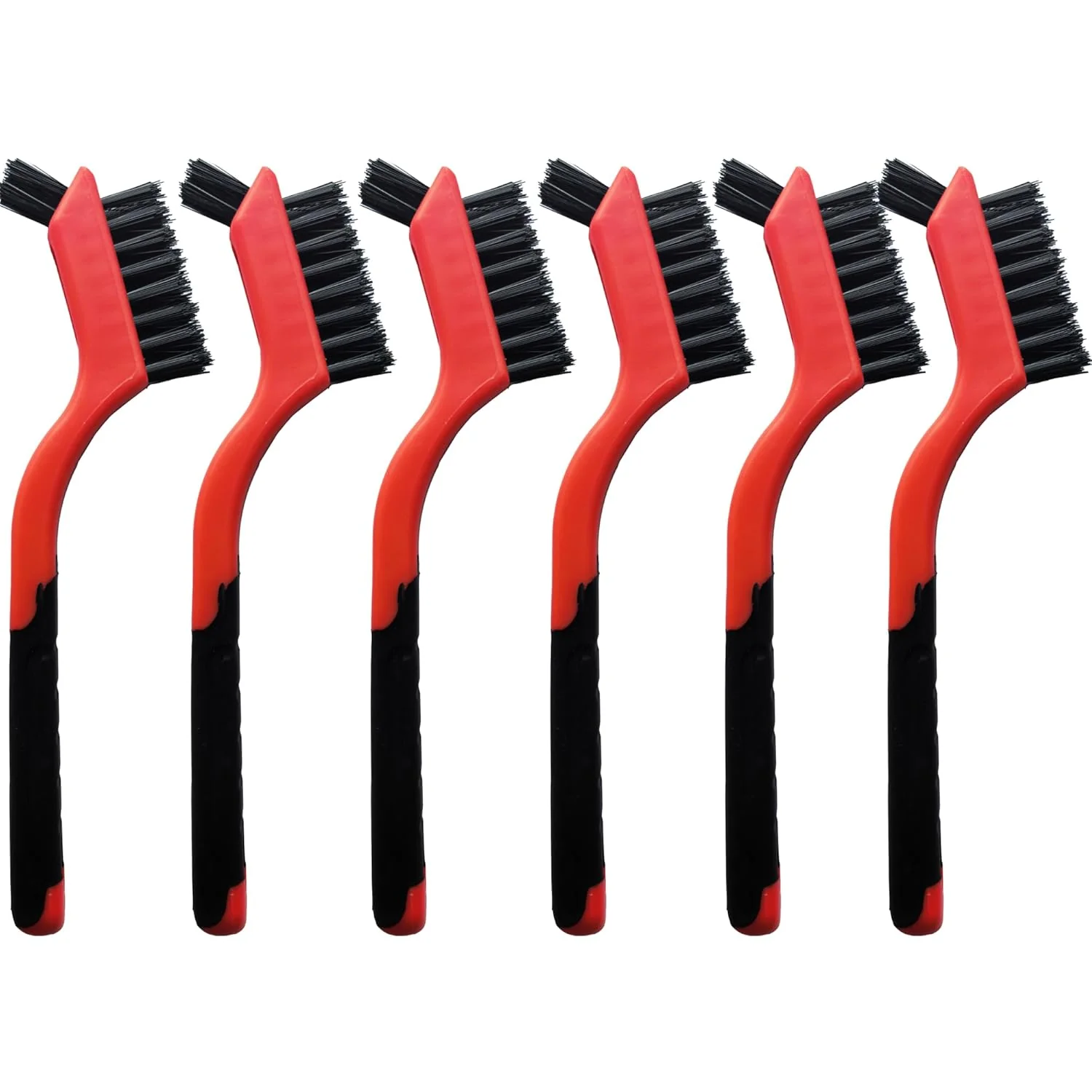 Trendy 6-Pack Nylon Cleaning Brushes – Non-Scratch Nylon Bristles for Delicate Surfaces Daily Cleaning Ergonomic Grip with Mini Head Hanging Hole Fashionable