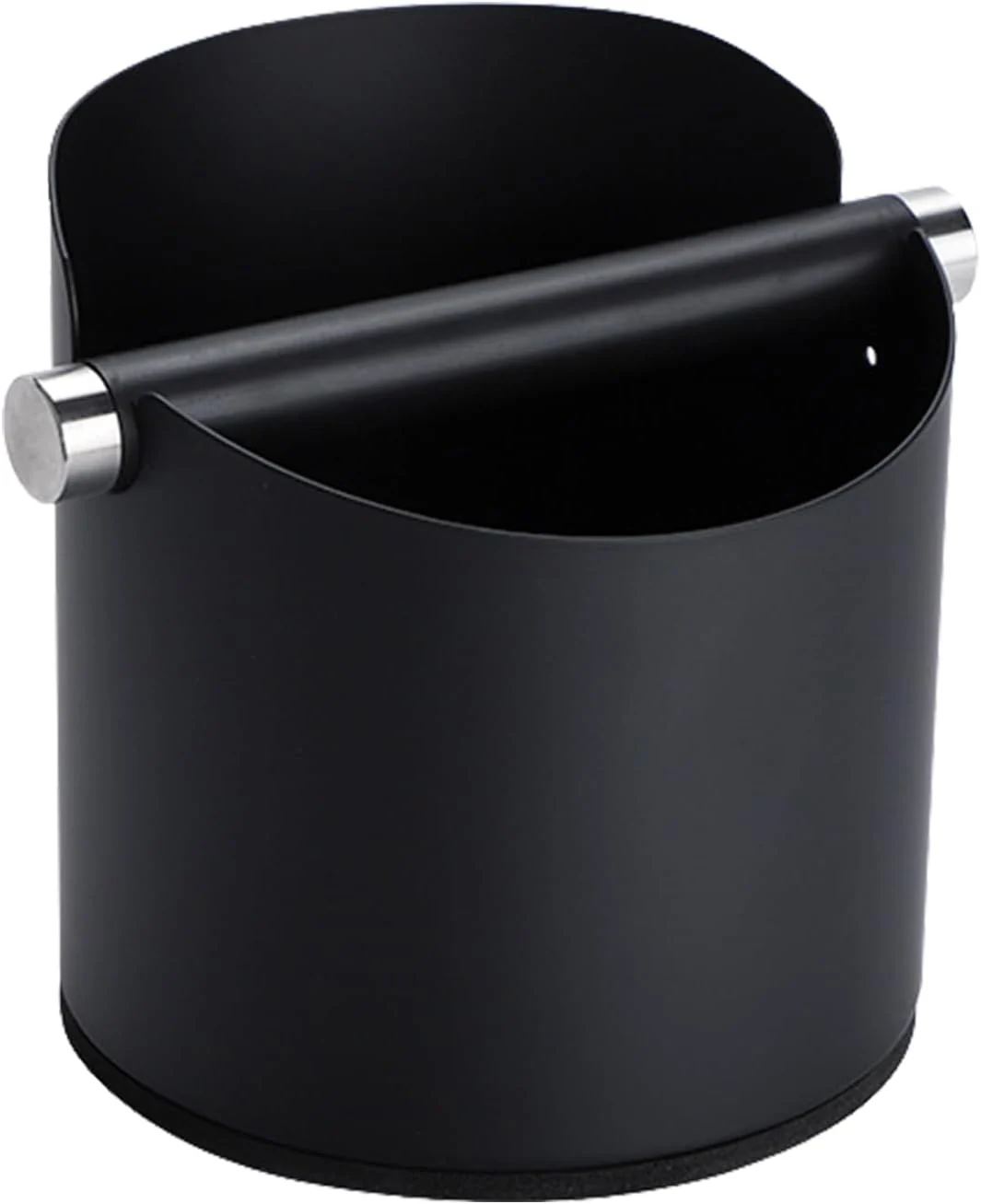 Solid Italian Espresso Knock Box Stainless Steel with Detachable Tapping Rod and Anti Slip Rubber Base Black 800ml Green
