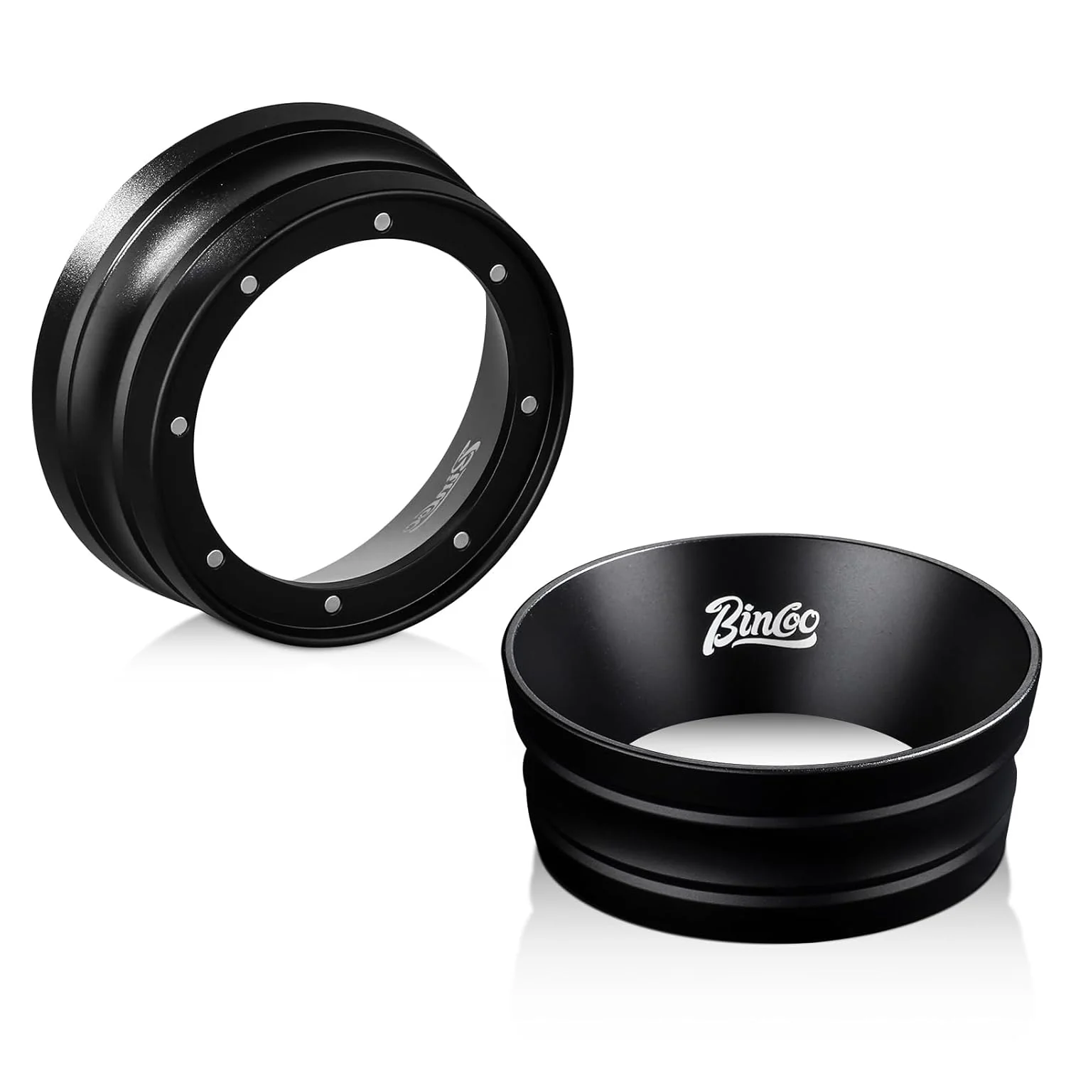 Solid Bincoo Espresso Dosing Funnel 58mm More Tall Magnetic Aluminum Alloy Portafilter Funnel Ring for Zero Mess Portafilter Selected