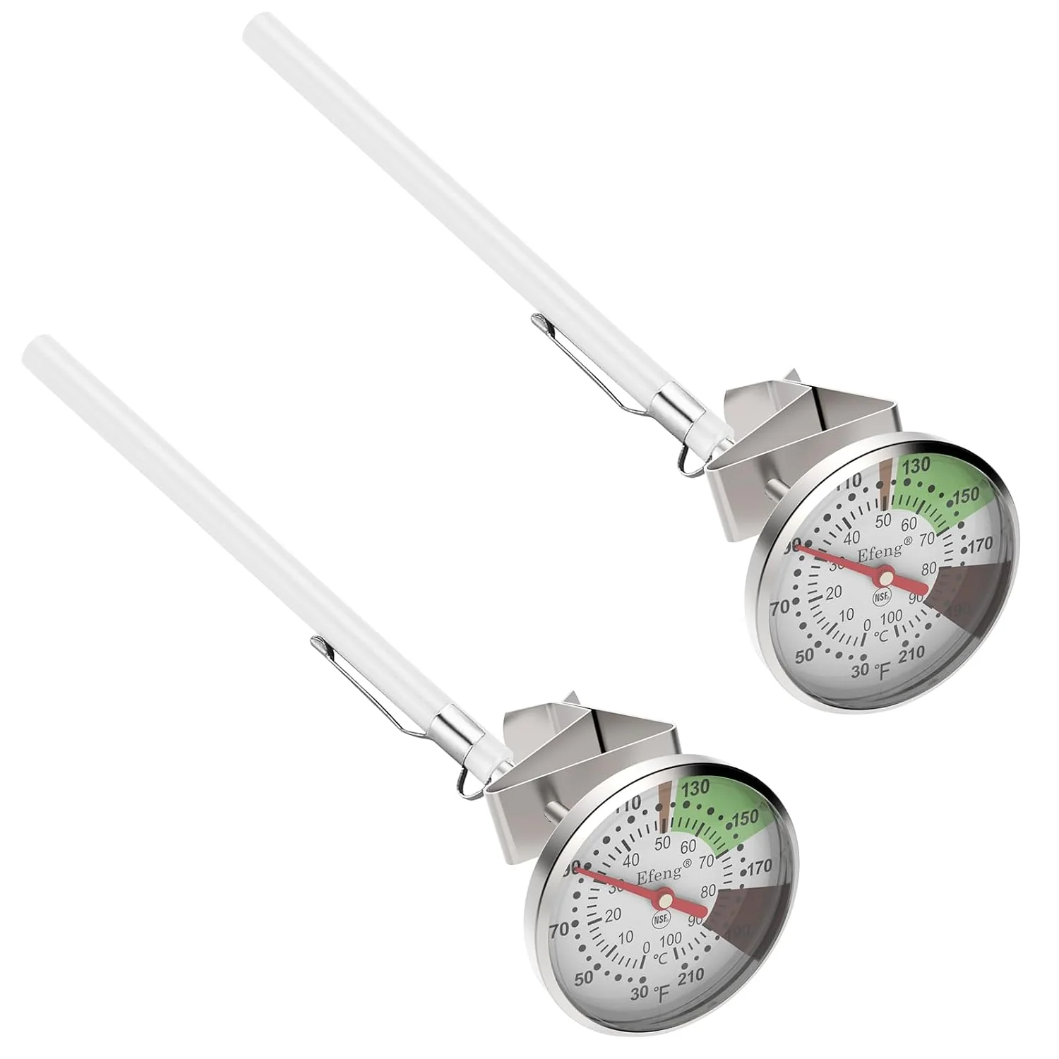 Powerful Instant Read Coffee Milk Frothing Thermometer with1.75 inch Dial 5 inch Probe Clip Instant Read Food for The Coffee Drinks Chocolate Milk Foam High-Grade