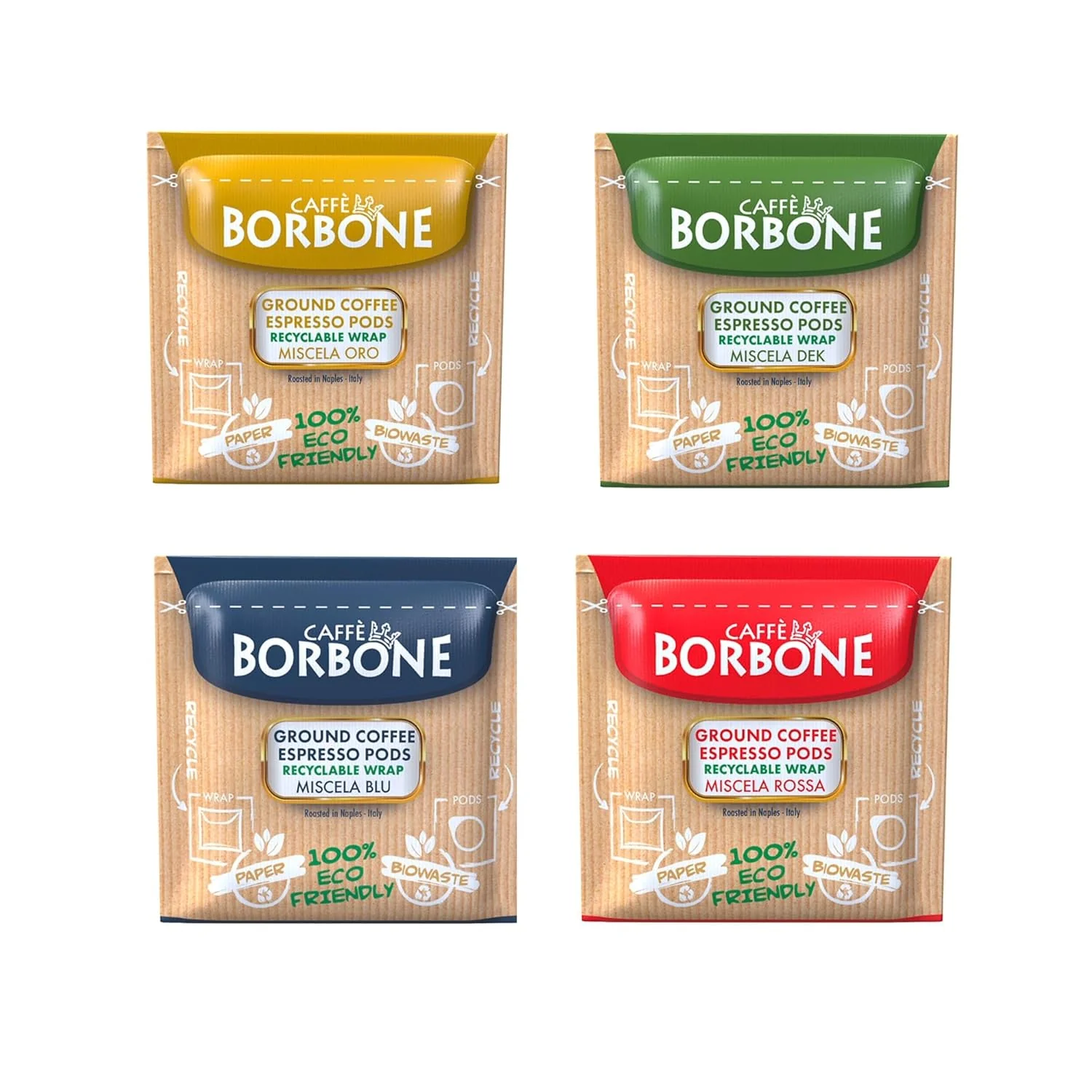 Quality Caffe Borbone Espresso Paper Pods 50 Count – Variety Pack Single-Serve ESE Pods Roasted in Italy Easy-to-Use