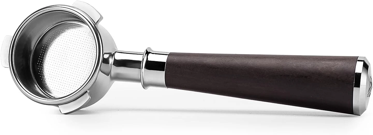 Prestigious 54mm Espresso Bottomless Portafilter with 3 Ear Fits 54mm Breville Sage Barista Espresso Machine Stainless Steel Basket and Solid Wood Handle Exclusive