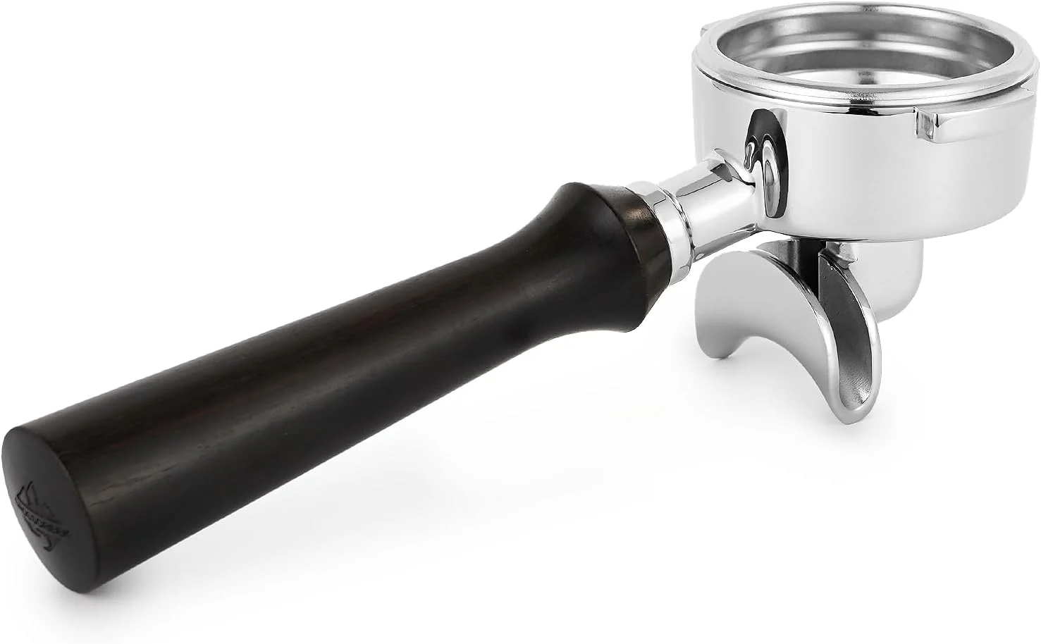 Dependable 58mm Espresso Double Spouts Portafilter with 2 Ear Fits E61 Flair Rocket Sanremo Expobar etc. Stainless Steel Basket and Solid Wood Handle Artisan