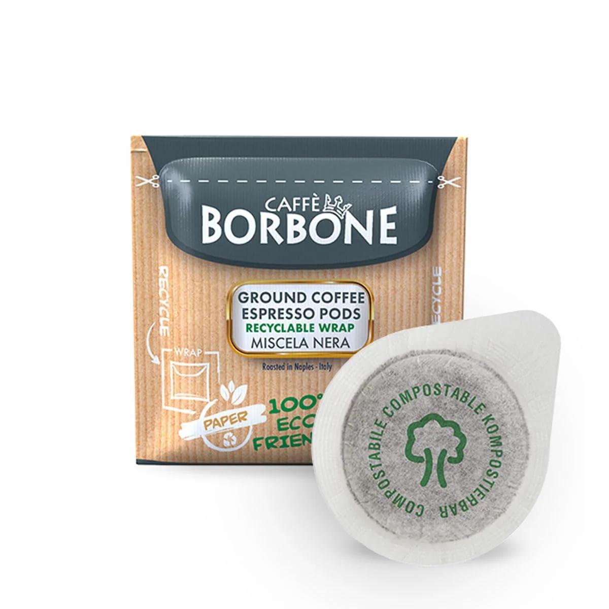 Fast Caffè Borbone Espresso Paper Pods Black Blend Intense and Robust Medium Roast ESE Pods Italian Espresso – 50 Count Modern