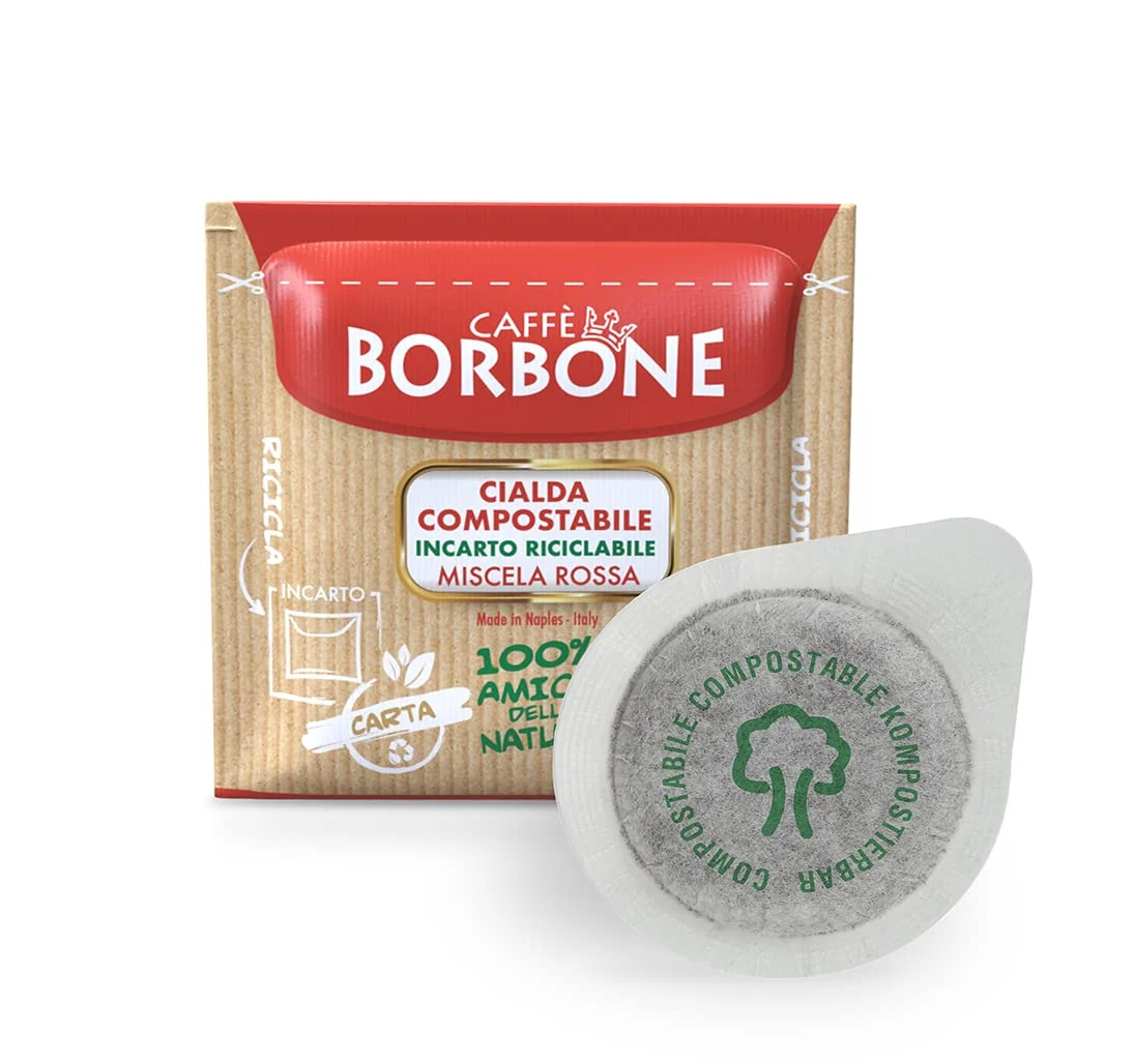 Recyclable Caffè Borbone Espresso Paper Pods Red Blend Strong and Creamy Medium Roast ESE Pods Italian Espresso – 150 Count Lightweight