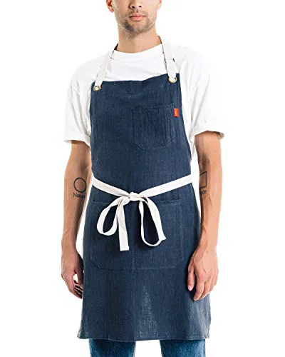 Genuine Linen Kitchen Apron for Cooking High-Performance