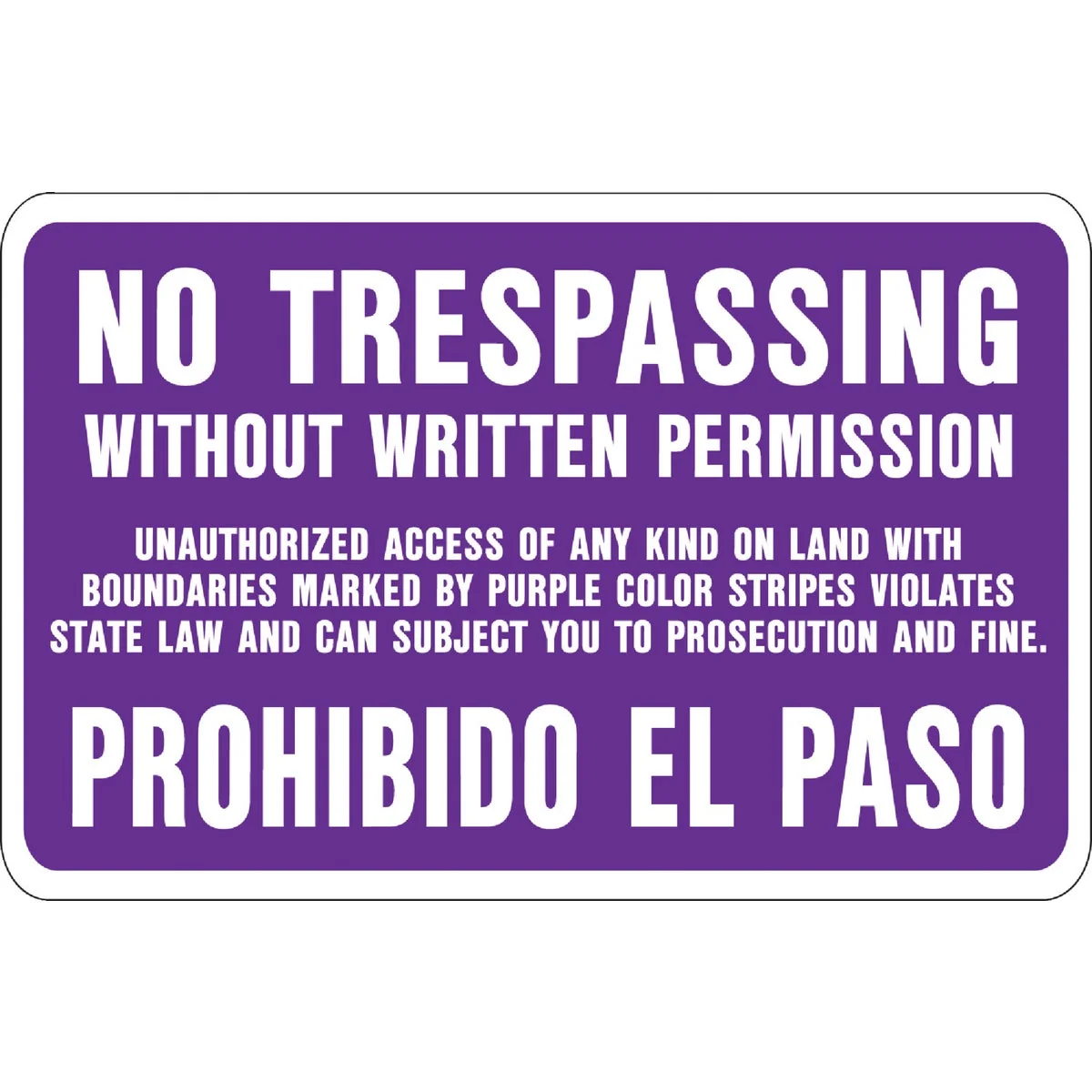Exclusive Hy-Ko Aluminum Sign No Trespassing Outstanding