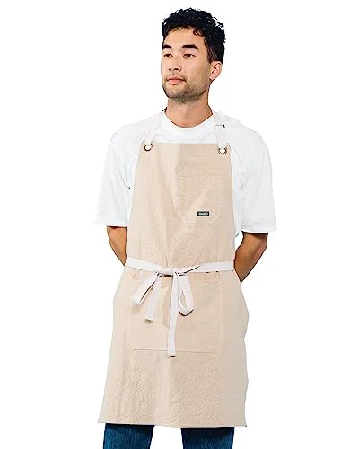 Reliable Linen Kitchen Apron for Cooking Eco-Friendly